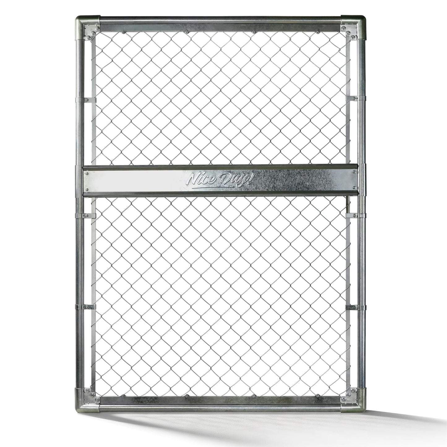 4x5FT(43.3" W x 59.0" H) Heavy Duty Chain Link Gate Easy Installation, Galvanized Steel Chain Link Gate Kit for Yard丨Pet Enclosure丨Backyard（Includes Galvanized Steel Pipes）