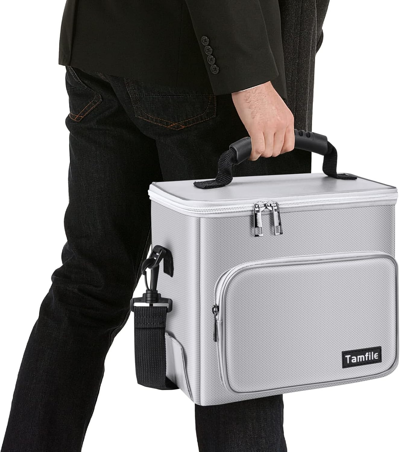 4200F Tamfile Fireproof Lipo Battery Bag with Heat Insulated, Ebike Lipo Bag with Pockets and Shoulder