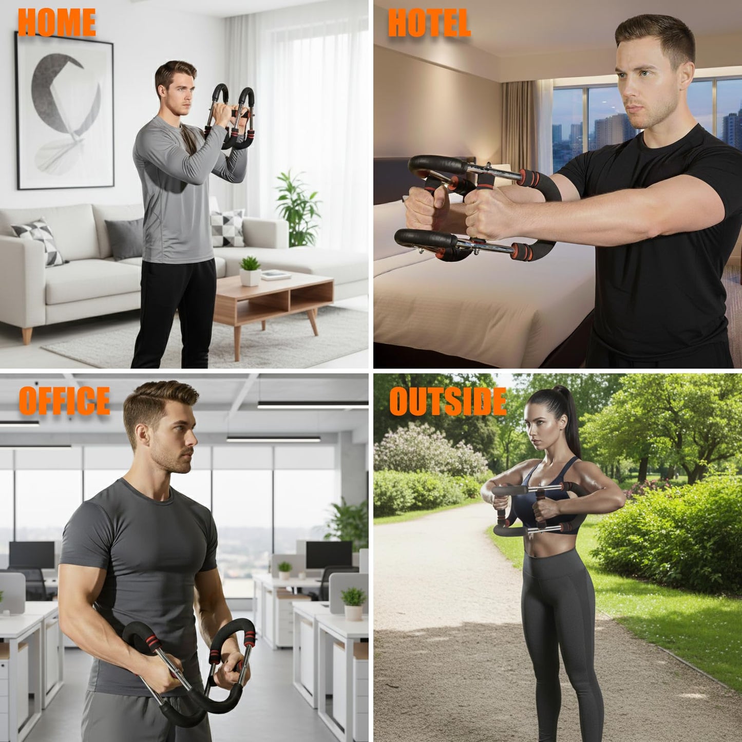 Crossunx Twister Arm Trainer, Chest Workout Equipment 10-Level Adjustable (30-110 lbs), Adjustable Chest Exerciser with 4 Springs for Men Women, Home Gym Strength Builder, Portable Muscle Toner