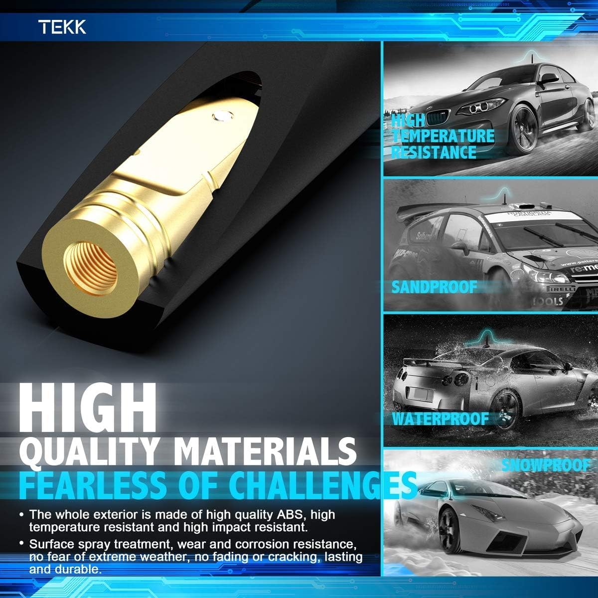 Tekk 1500/2500 3500/1994-2026 4.8 Inches Short Antenna Compatible with Dodge RAM Trucks / / Designed for Optimized