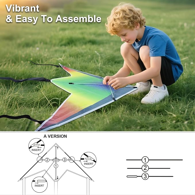 Easy to Fly Kites for Kids Ages 4-8 8-12 & Adults, Beach Flying Toys Butterfly Kite with Handle and Kites String, Great for Outdoor Activities & Family Trip Easter Gifts