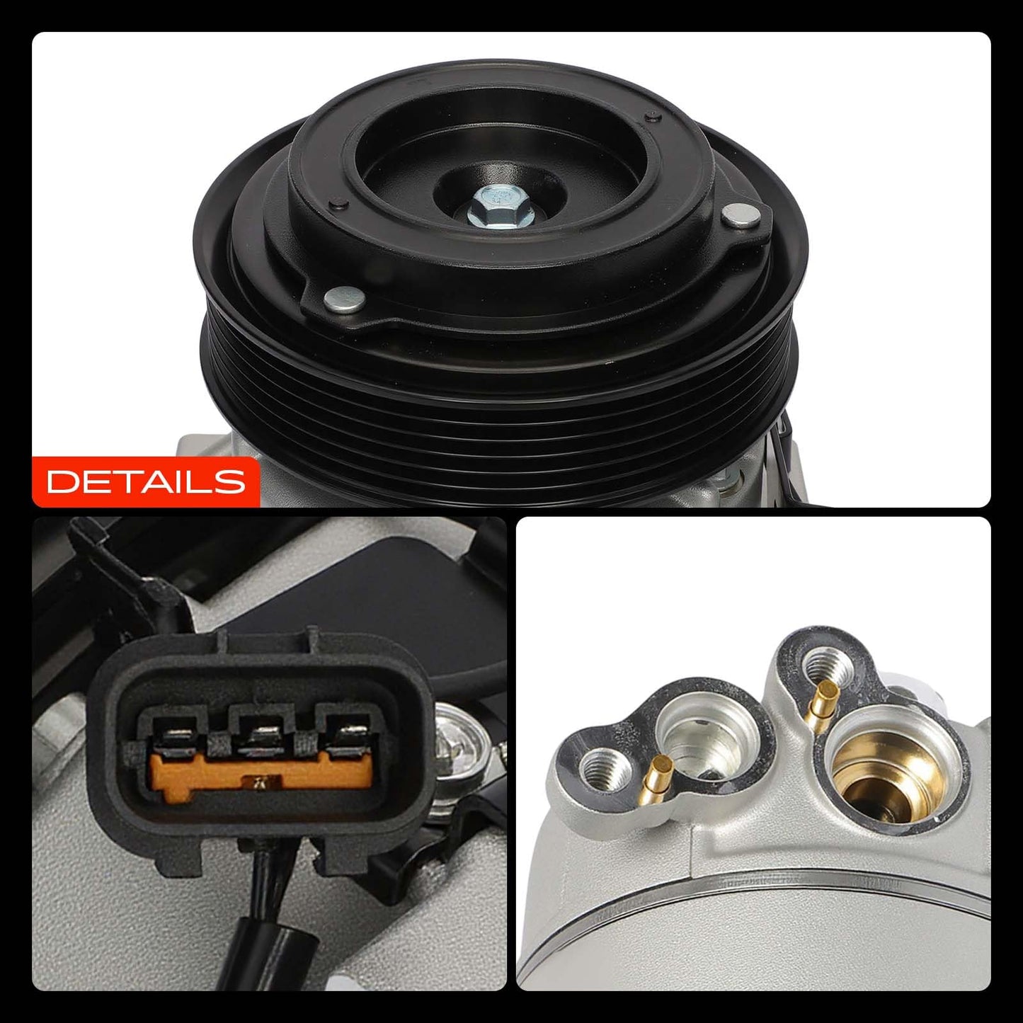A-Premium AC Compressor with Clutch Compatible with Hyundai Elantra 1.8L 2011-2013, Elantra Coupe 1.8L 2013, with Automatic Temperature Control Only (NOT Manual), with 3-Pin Connector