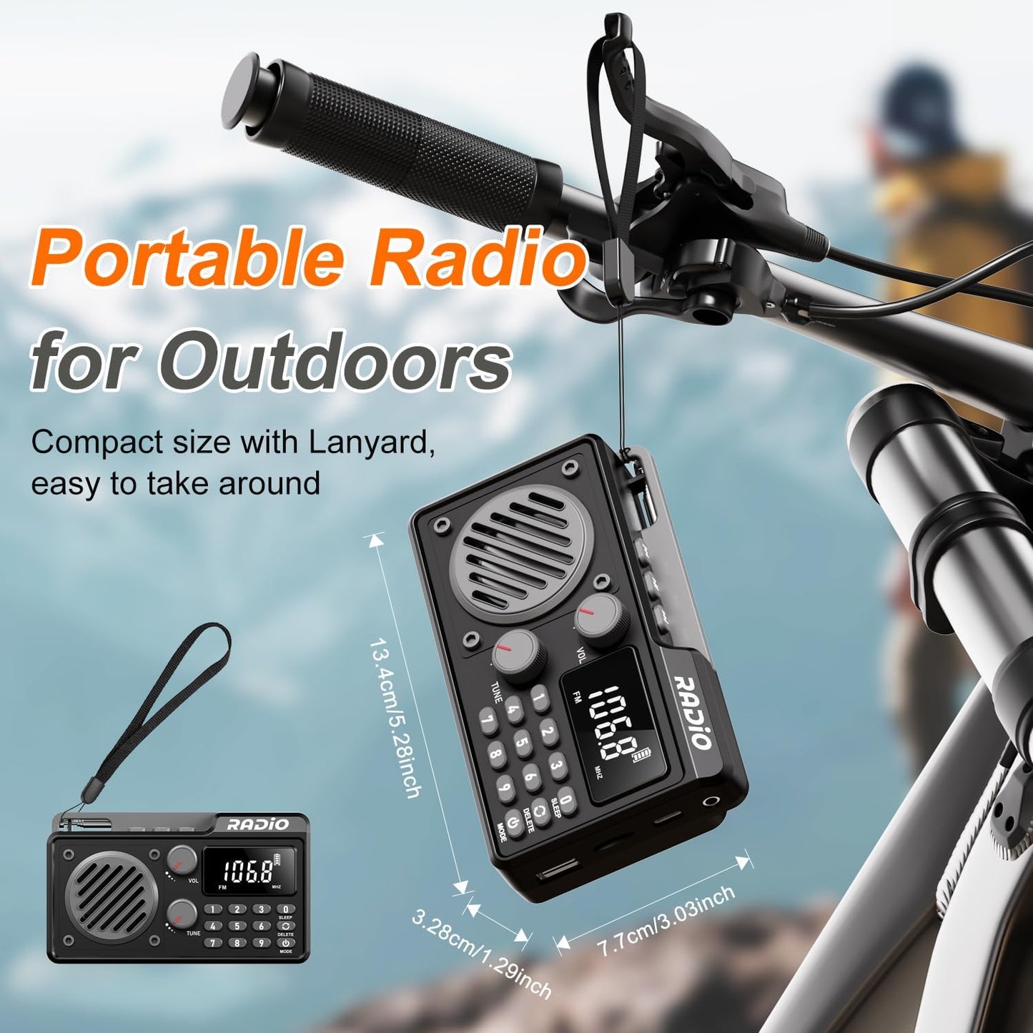 kamapulo 1500mAh Portable Radio AM FM Rechargeable with Best Reception, Transistor shortwave Radio Wireless Bluetooth