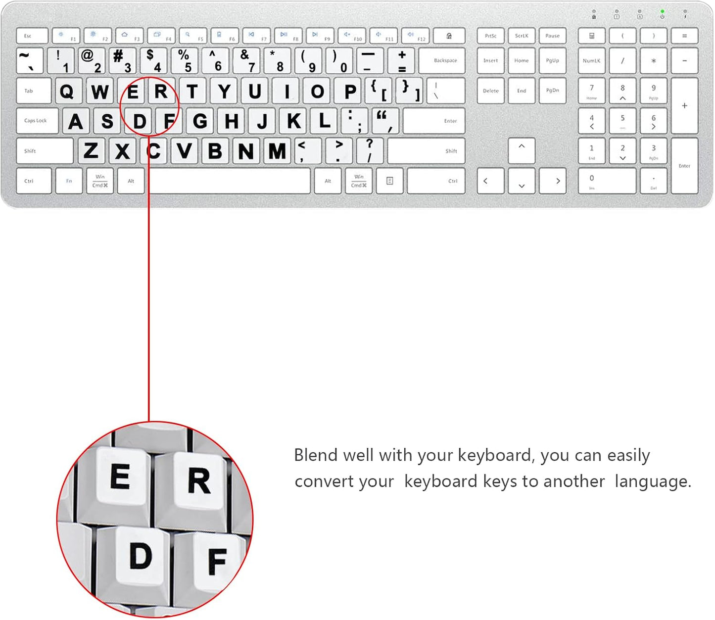 2Pcs Universal English Keyboard Stickers for PC Computer Mac Laptop Desktop Keyboard, English Keyboard Replacement
