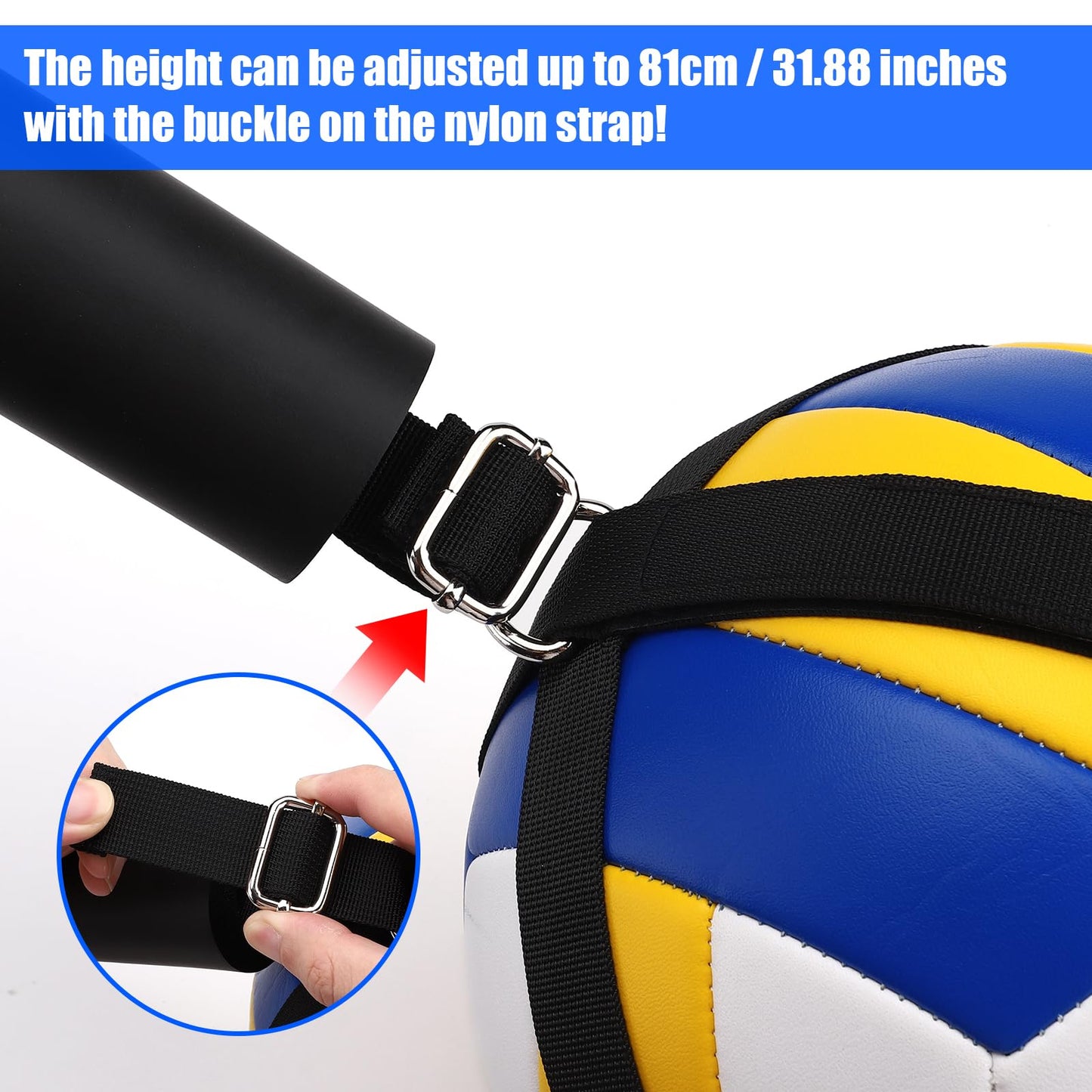 TOBWOLF Volleyball Spike Trainer, Volleyball Spike Training System for Basketball Hoop, Volleyball Equipment Training Aid Improves Serving, Jumping, Arm Swing Mechanics and Spiking Power