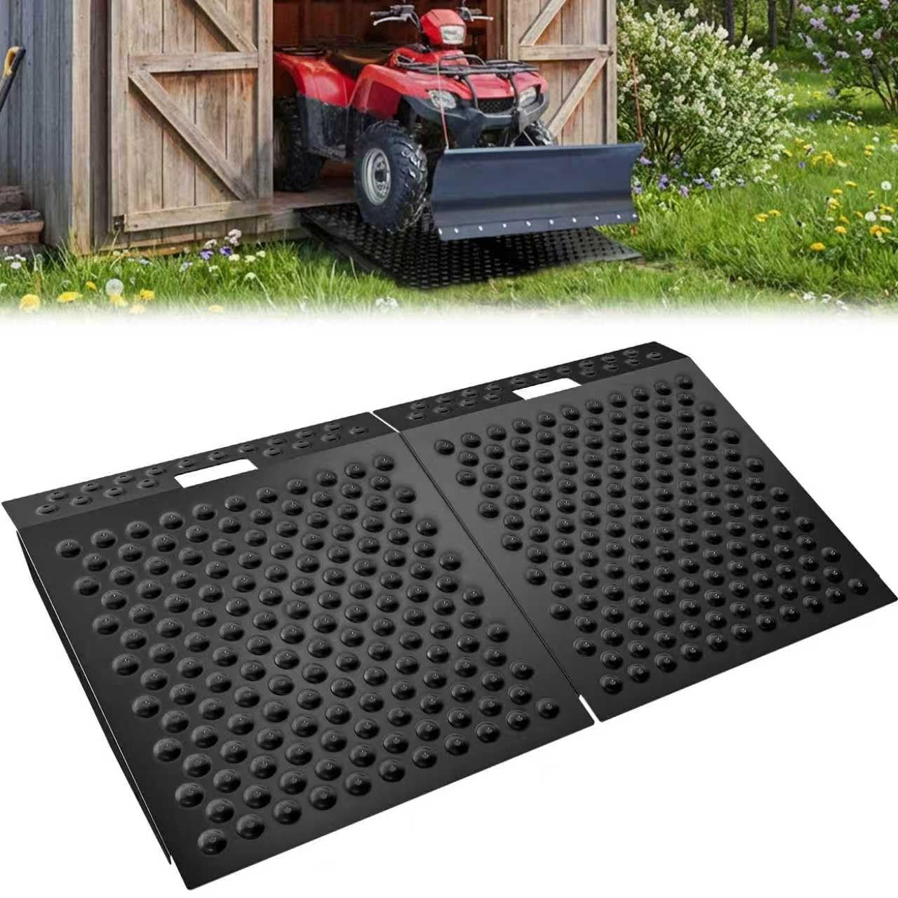 Shed Ramp for Riding Mower - 29" x 48" Heavy-Duty Shed Ramps Kit for Snow Blower, 1500LBs Anti-Slip Metal Loading Ramps for Shed for UTV, Motorcycles, Lawnmower, Garages & Barns, 2PC, Black