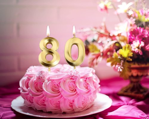 Gold Number 80 Birthday Candles by [Brand Name] - Elegant Cake Topper for 80th Birthday Celebrations