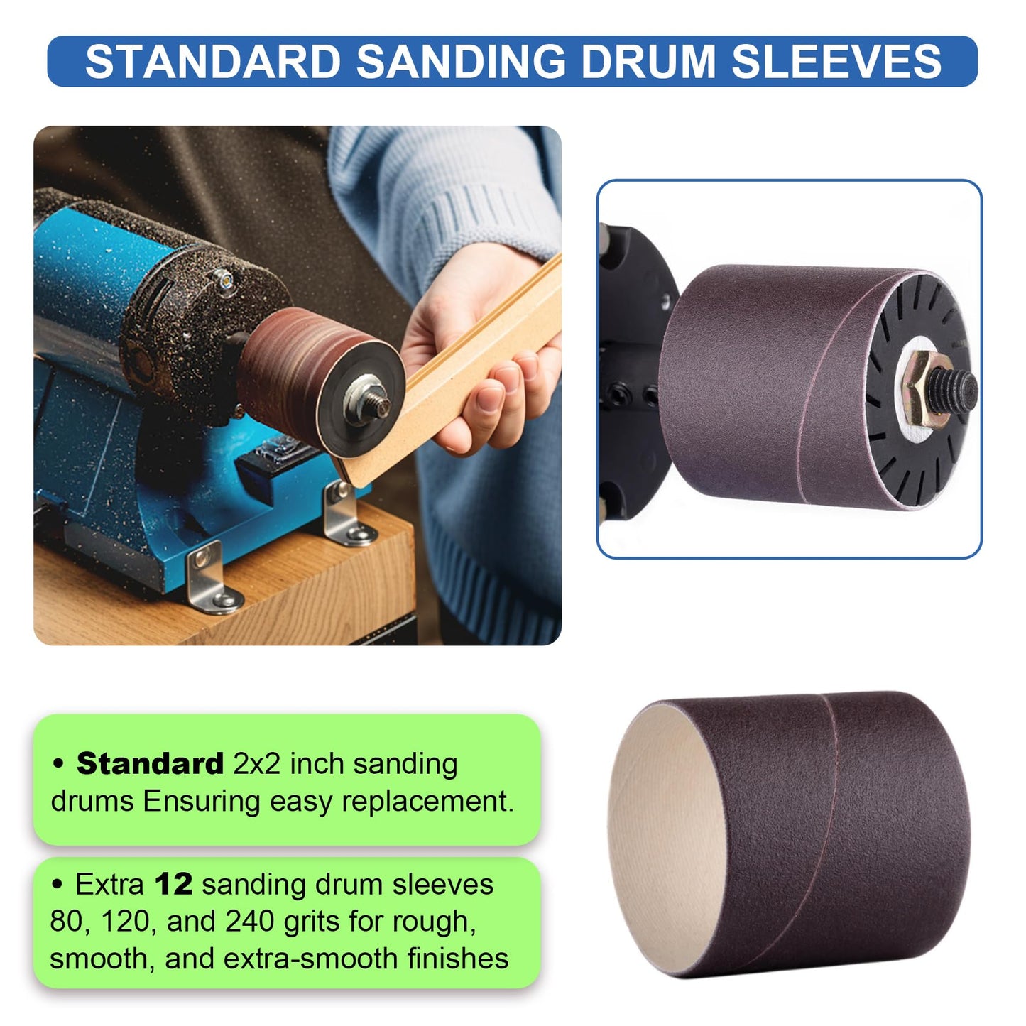 JUWELAIDE Leather Burnishing Machine | Variable Speed Leathercraft Bench Grinder, Polishing Tool, Sanding Machine, Rosewood Wheel for Leather Edge | Low Noise Motor, Standard 2x2 Inch Drum Sleeves