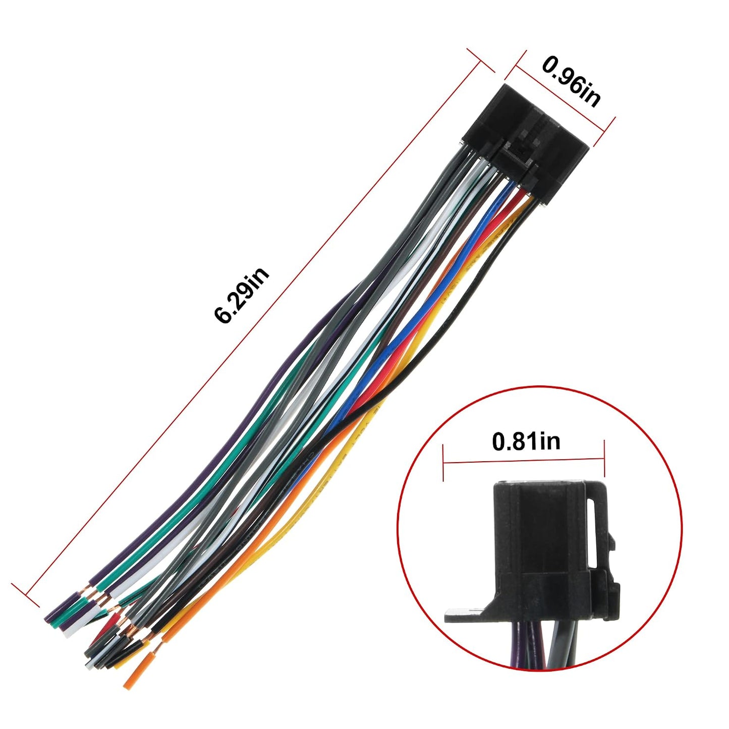 16 RDBS Pin Radio Wiring Harness Plug Fit for Pioneer CD DVD Stereo Power Speaker Wire Replacement Aftermarket