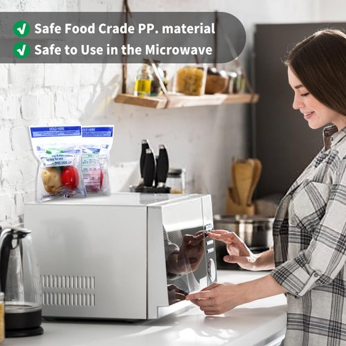 48 Pcs Microwave Steam Bags for Cooking 24 Medium and 24 Large Sizes Reusable Zipper Steamer Bags Microwave Steaming Bag for Vegetables Potatoes Meat Frozen Food (48)
