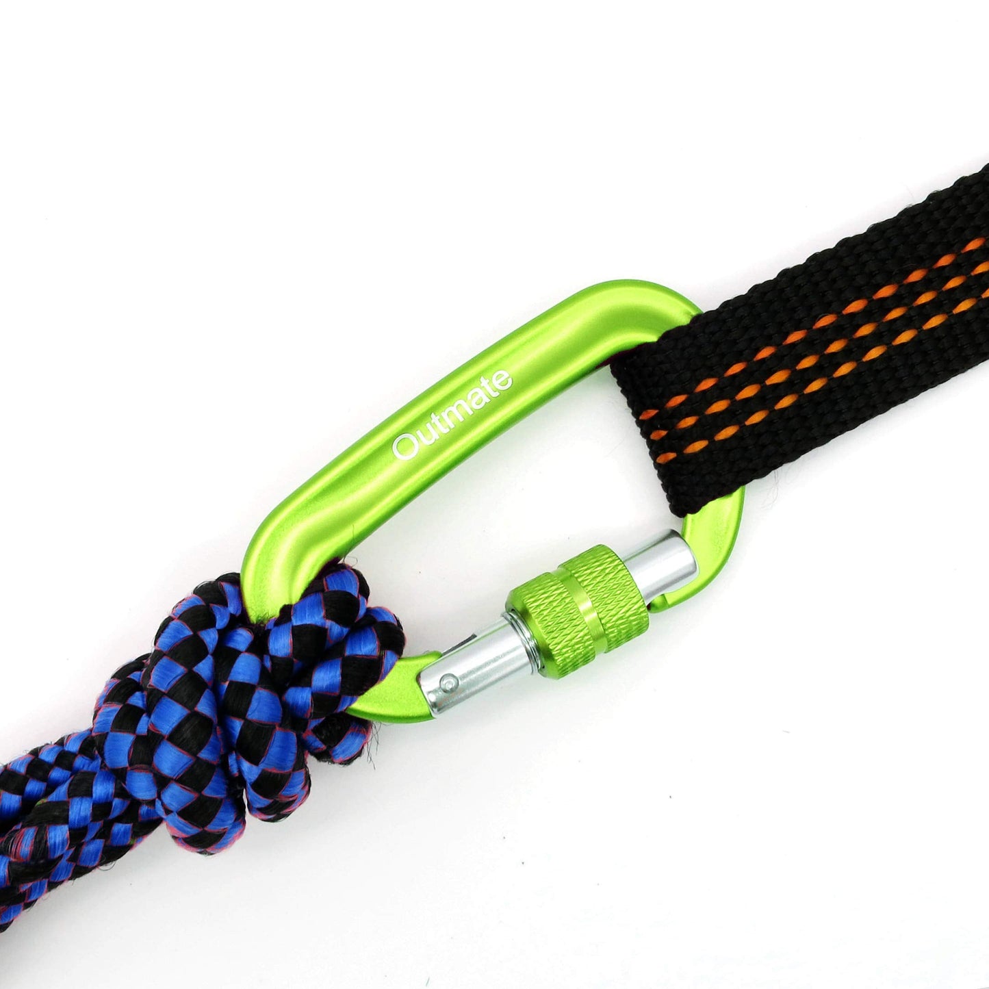 Outmate 12kN 3.2"x2" Heavy-Duty Carabiner Clips - Durable, Lightweight Aluminum Alloy Carabiners for Hiking, Camping, Keychains, Dog Leashes, Hammocks & More(Screw gate,2 Grass Green)