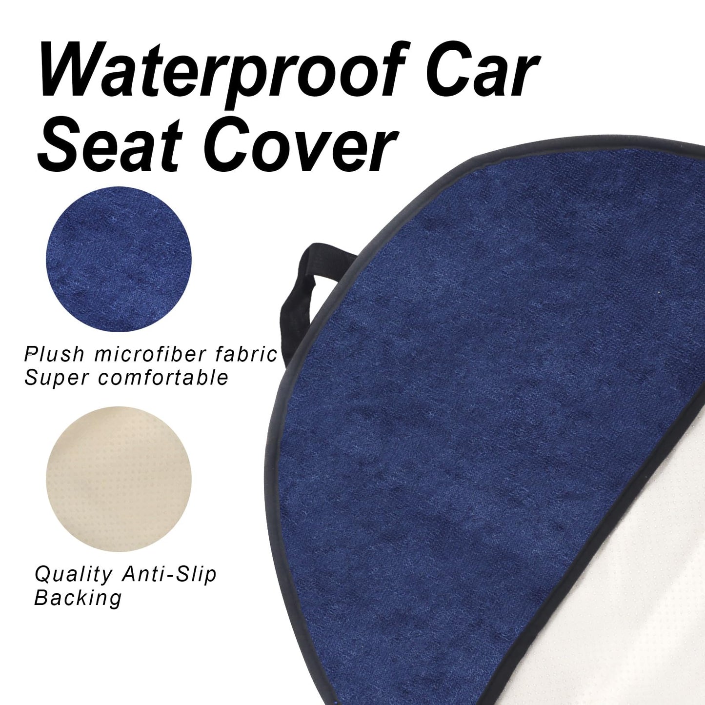 LoyaGour Waterproof Car Towel Seat Covers Front Seats for After Gym Workout,Auto Universal Interior Sweat Towels Cloth Bucket Carseat Cover Protector for Trucks SUV RV Boat Van (Navy Blue)