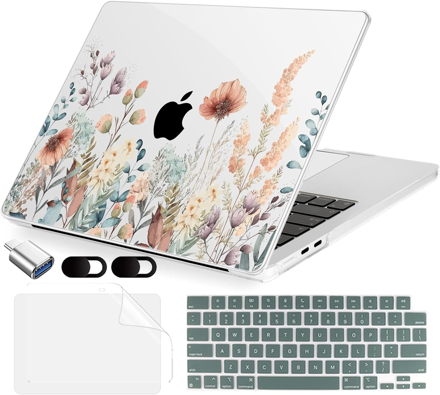 MecBevia 2026 M5 15 inch 2026 2025-2023 M5 A3448 M4 A3241 M3 A3114 M2 A2941, Compatible with MacBook Air Case, Keyboard