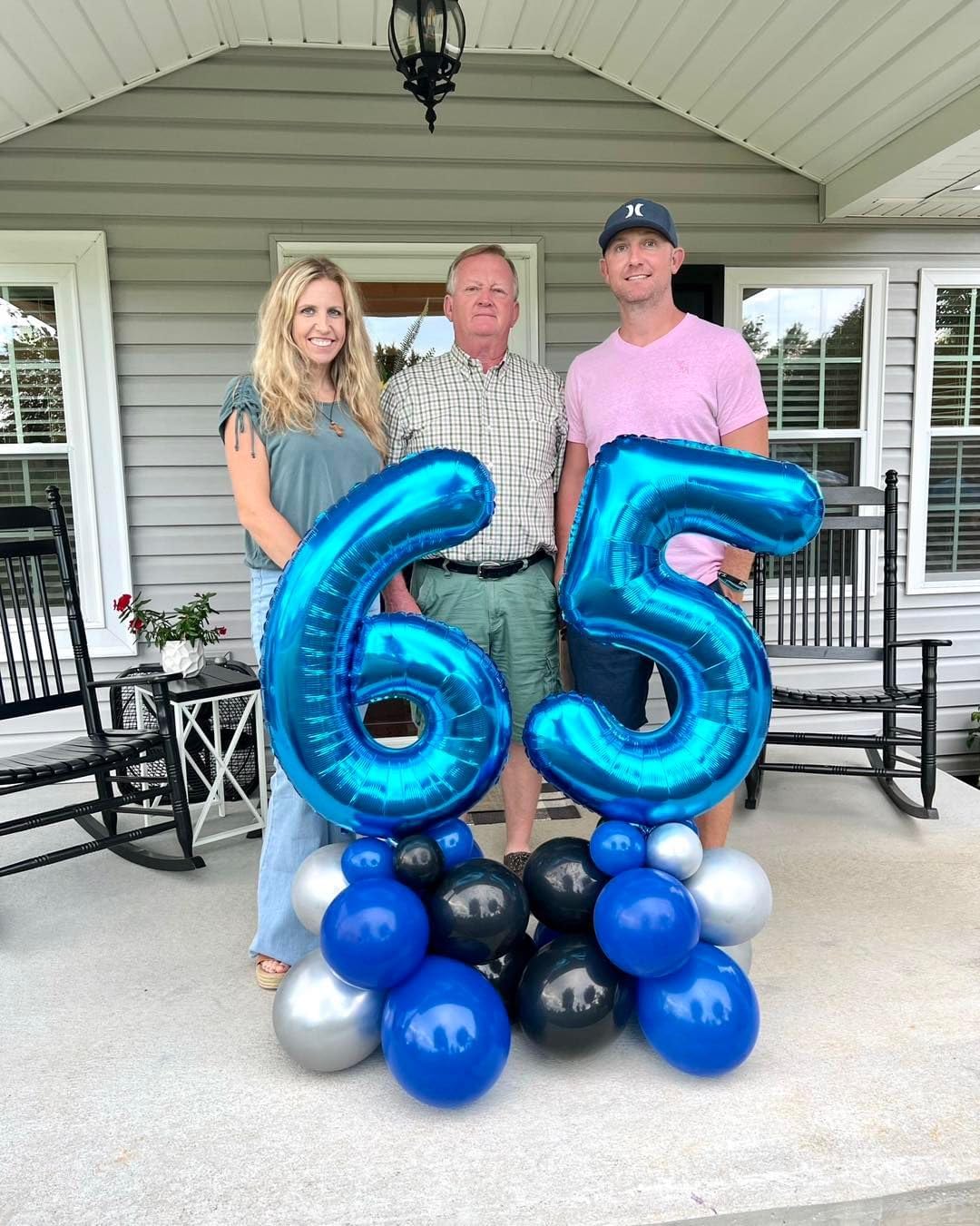 Number 60 Balloon - 40 Inch Navy Blue Birthday Decoration for 60th Celebration | Party Supplies