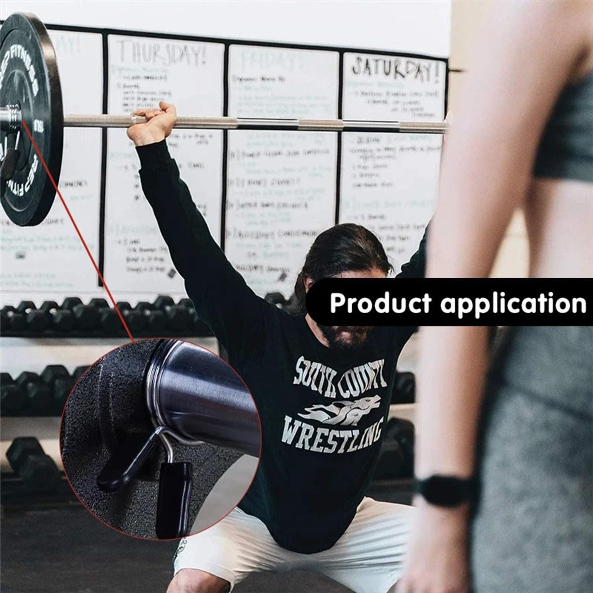 EastyGold Barbell Spring Clip Dumbbell Circlip Collars Olympic Barbell Weight Bars Weightlifting Clamps Clips 2 Inches Lock Buckle for Fitness Exercise Strength Training Gym Accessory 1 Pair