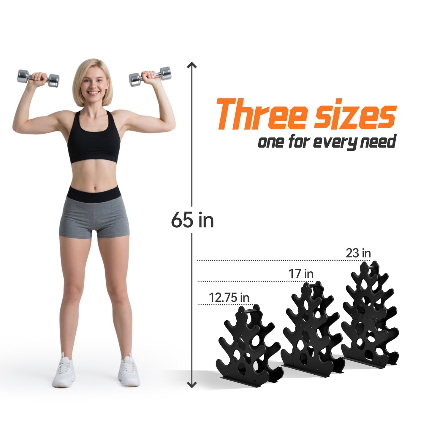 5 Tier Dumbbell Rack, Weight Rack For Home Gym, Dumbbell Stand for Free Weights