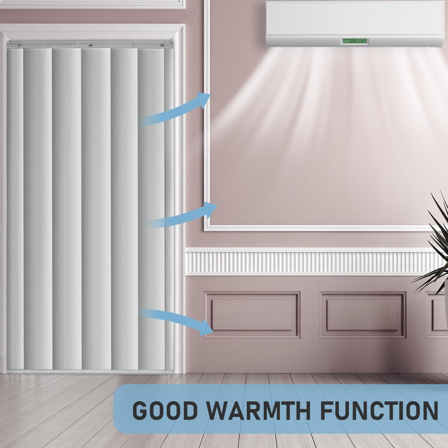 Peryiter Soundproof Blanket Thermal Insulated Door Curtain Thicken Cotton Warm Soundproofing Door Cover Warm Cold Protection for Living Room Garage Front Patio Kitchen(34 x 80 Inches)