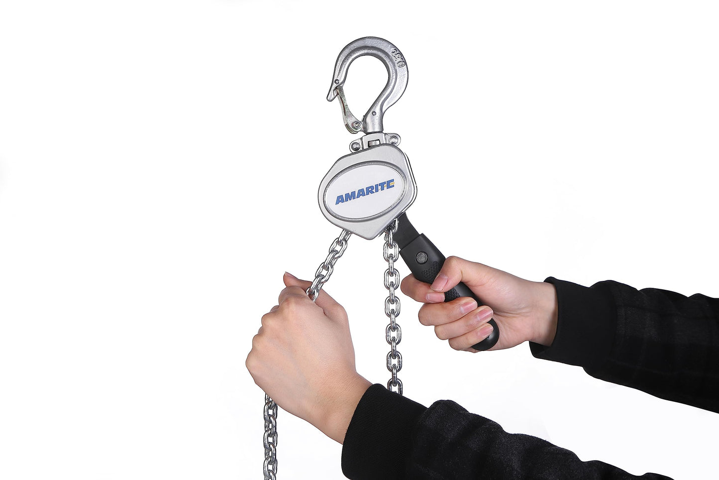 2 Pack AMARITE 1/4 Ton Compact Small Chain Hoist 550lbs Capacity Low-Profile Design with Dual Brakes & Mini Chain Lever Hoist Come Along - Small and Lightweight 0.25 Ton 550lbs Capacity 10ft Lift
