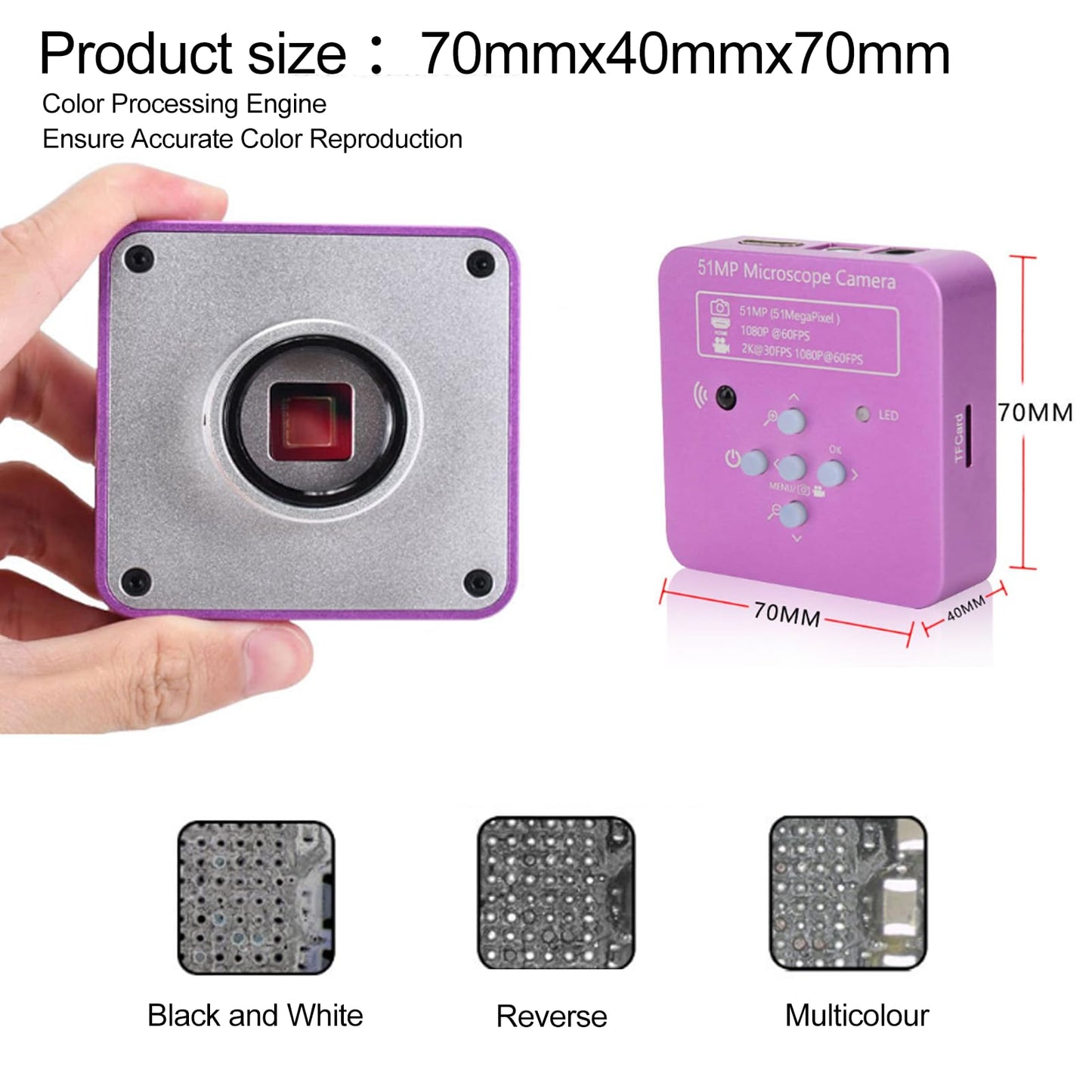 HDMI Digital Microscope Camera 51MP 120X C Mount Lens Industrial USB Video Microscope for Electronics Repair Soldering Inspection with Remote Control