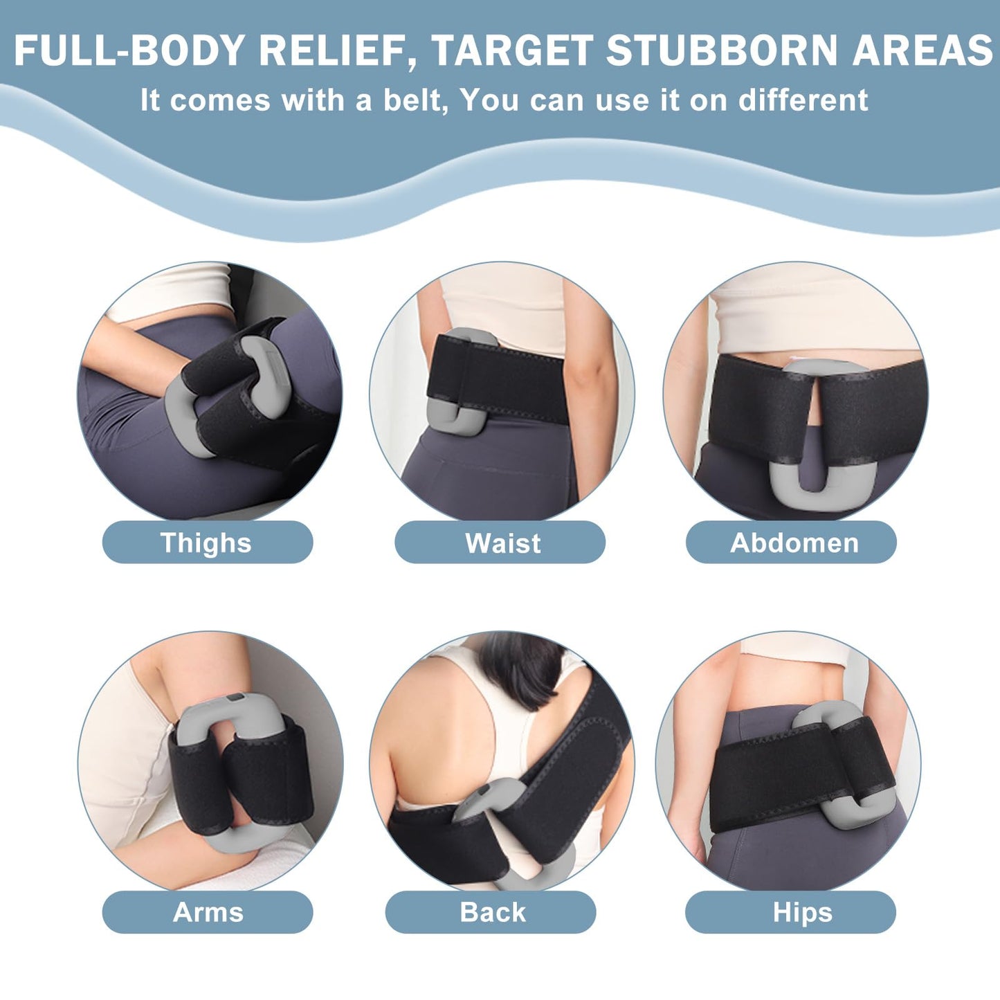Multifunctional Full-Body Fascia Ring Massager, 3 Modes & 6 Intensities, Deep Tissue Vibration, Hands-Free Electric Massage Ring for Muscle Recovery & Relaxation, Gift for Athletes & Office Workers