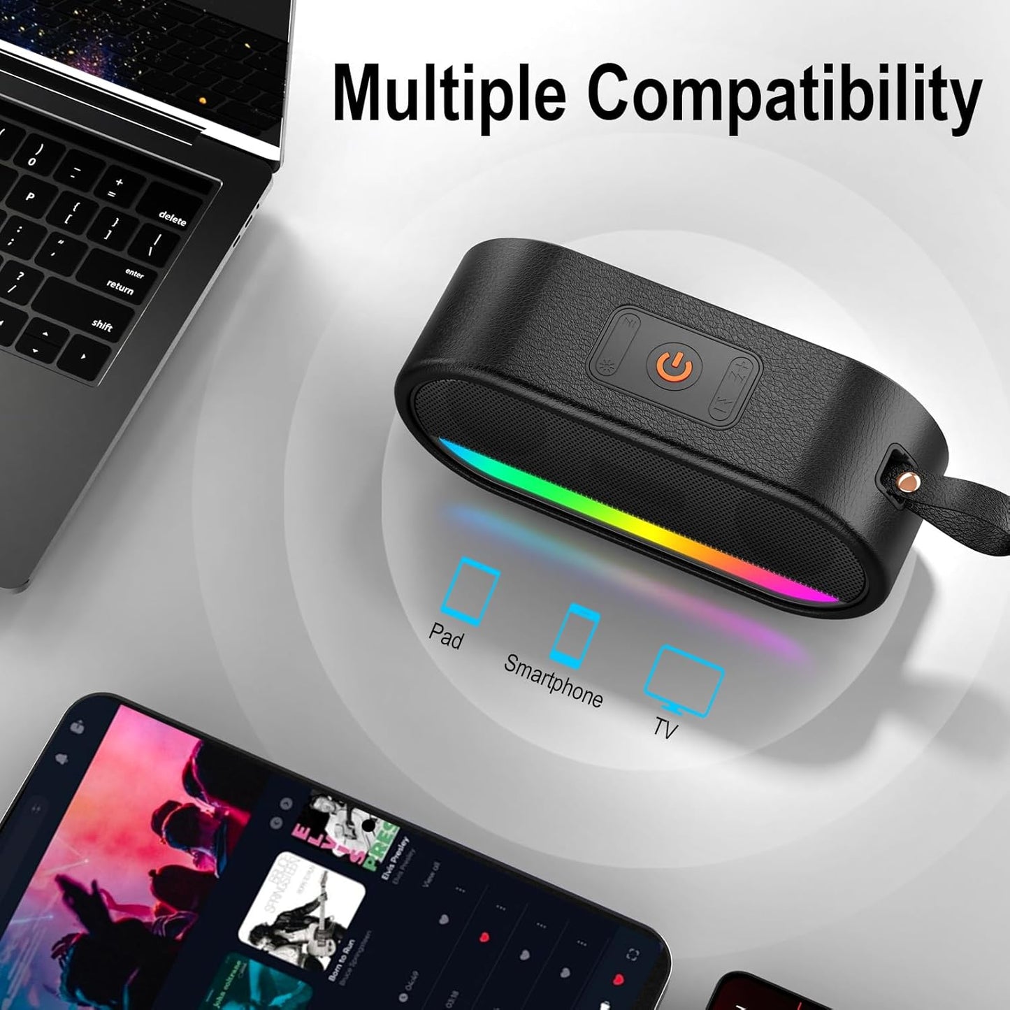 Dyurwa 24W 5.3, 10H IPX6 Bluetooth Speaker with Dual Speaker, HD Loud Sound, Portable Outdoor Wireless Punchy Bass