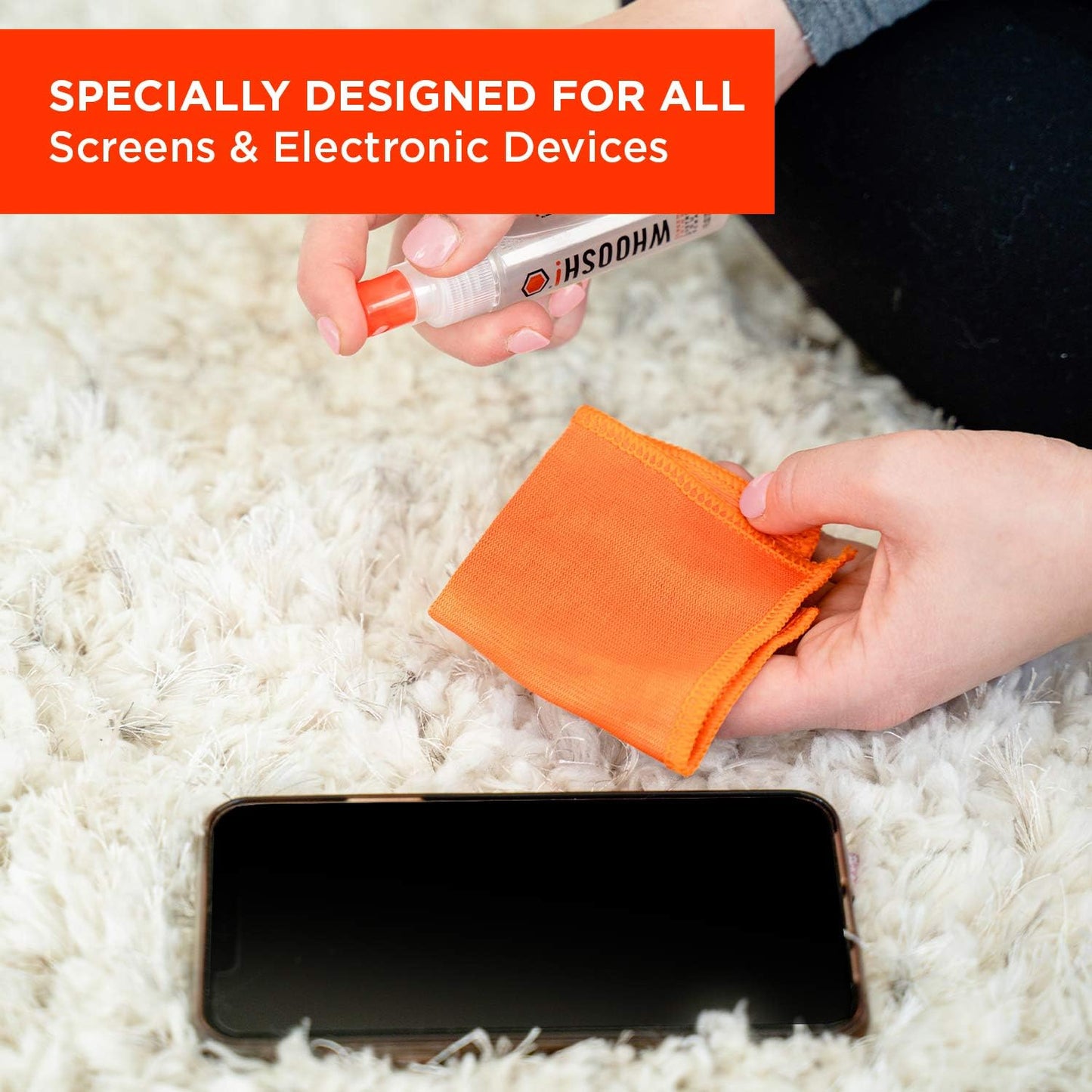 WHOOSH 0.3 oz ! Screen Shine Pocket fl Powerful Computer Screen Cleaner for Car, Laptop, Phone & Eyeglasses Streak-Free