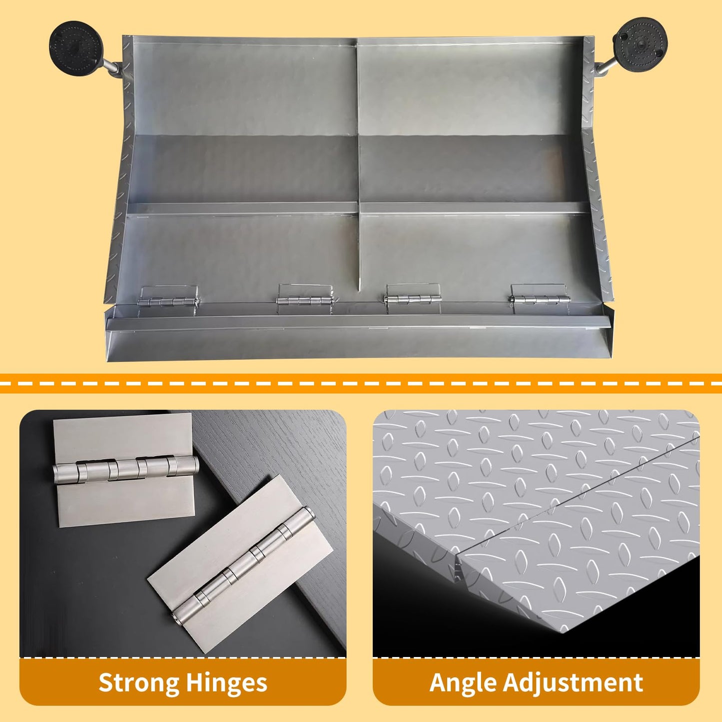 YEEZOO Door Threshold ramp with Adjustable Height for 3.0“ to 6.0" Height Rise, Doorway ramp Threshold for wheelchairs/carts/Walker/Scooter (25.6L*39.4" W, Alloy Iron, 38LBs)