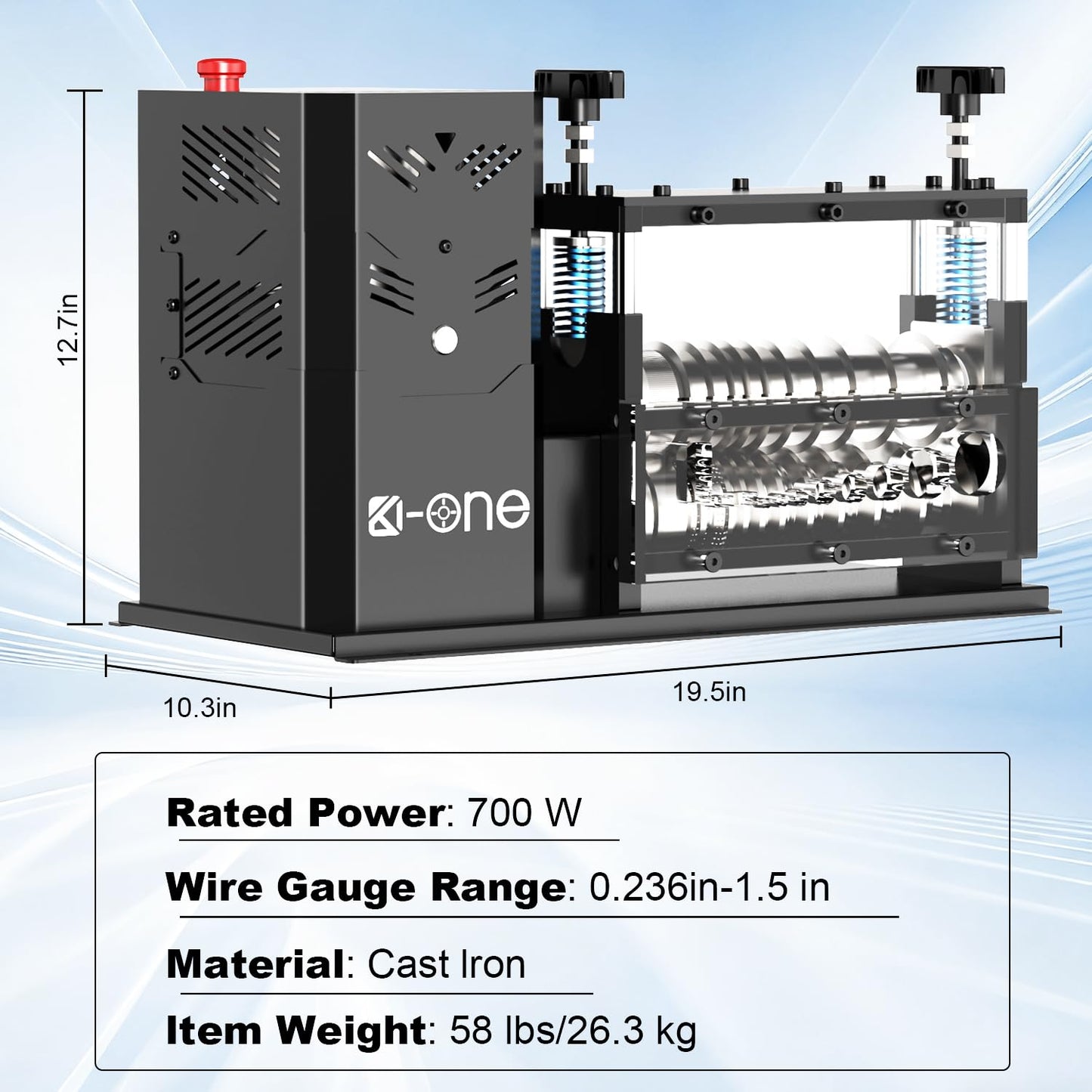 Automatic Wire Stripper Machine, Copper Wire Stripping Machine, Wire Strippers Electrical for 0.06"-1.6" Copper Wire, 700W High-Speed Electric Wire Stripper, 11 Channels 10 Blades Strip Machinery