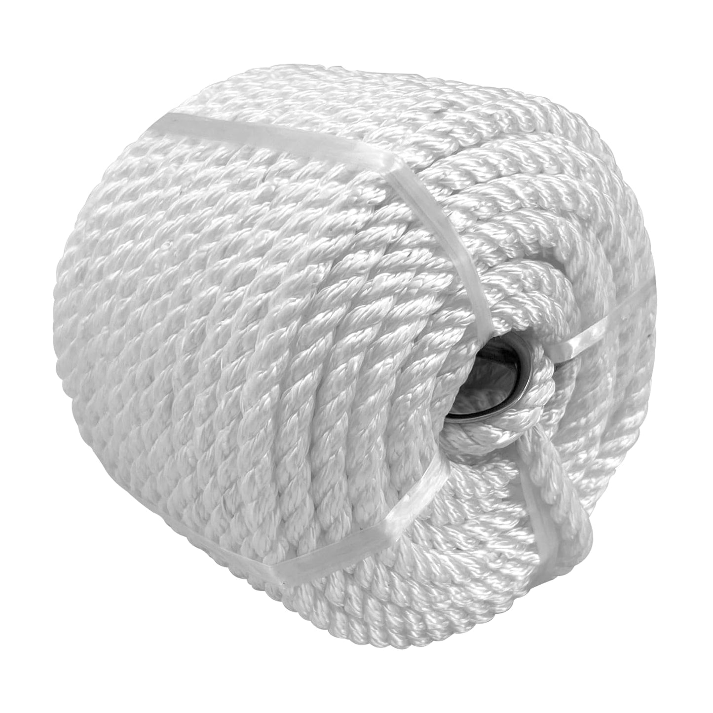 ISURE MARINE Solid Braid Nylon Anchor Rope (3/8" x 100') Anchor Line Boat Anchor Rope with Stainless Steel Thimble & Shackle