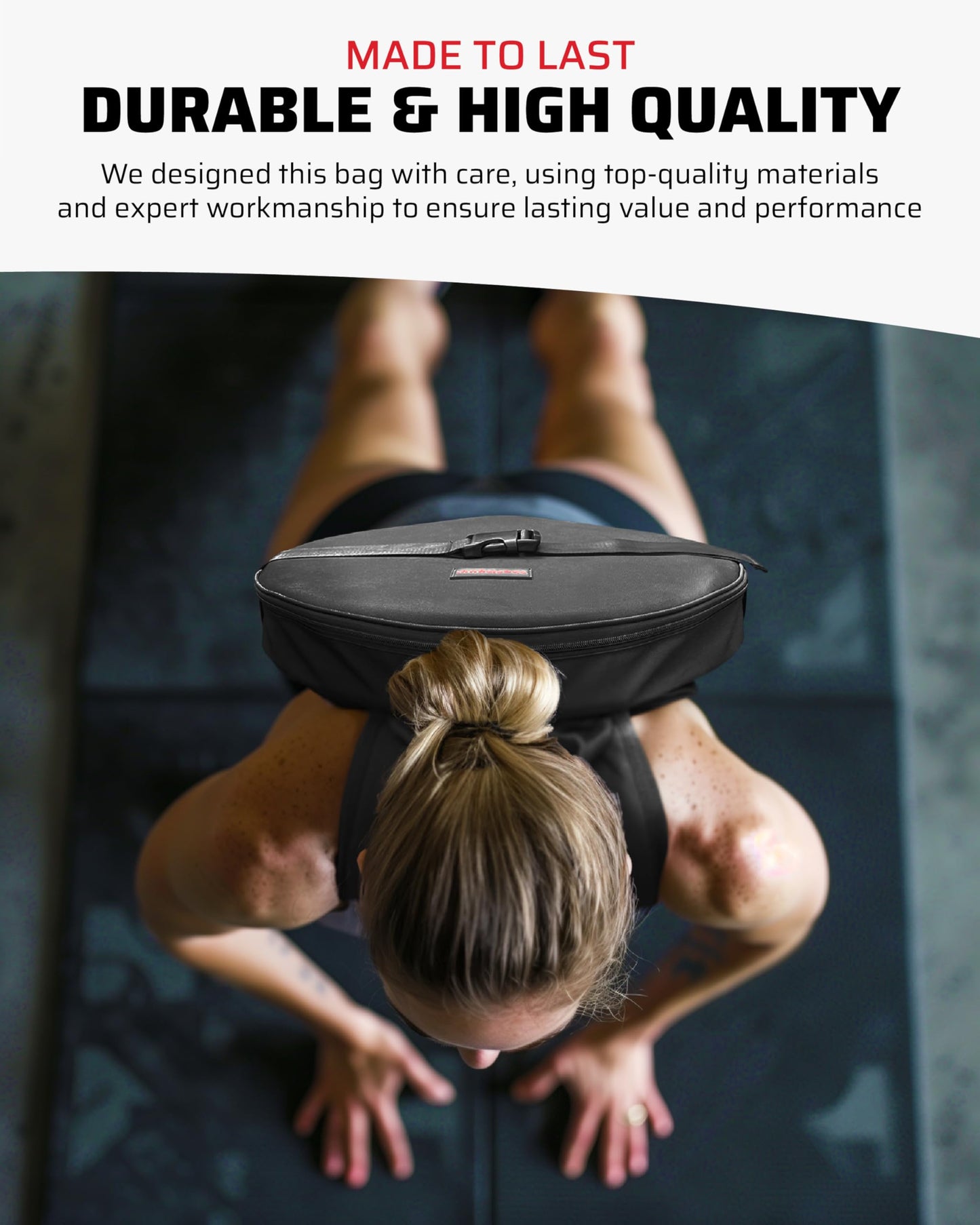 THEFITGUY Weighted Backpack for Gym Weight Plate - for Pushups, Calf Raises, Squats, Wear on Back or Front, Fits Up to 17.5” Diameter, 2.5” Thick Plate, Padded Straps & Secure Buckles - For Home & Gym