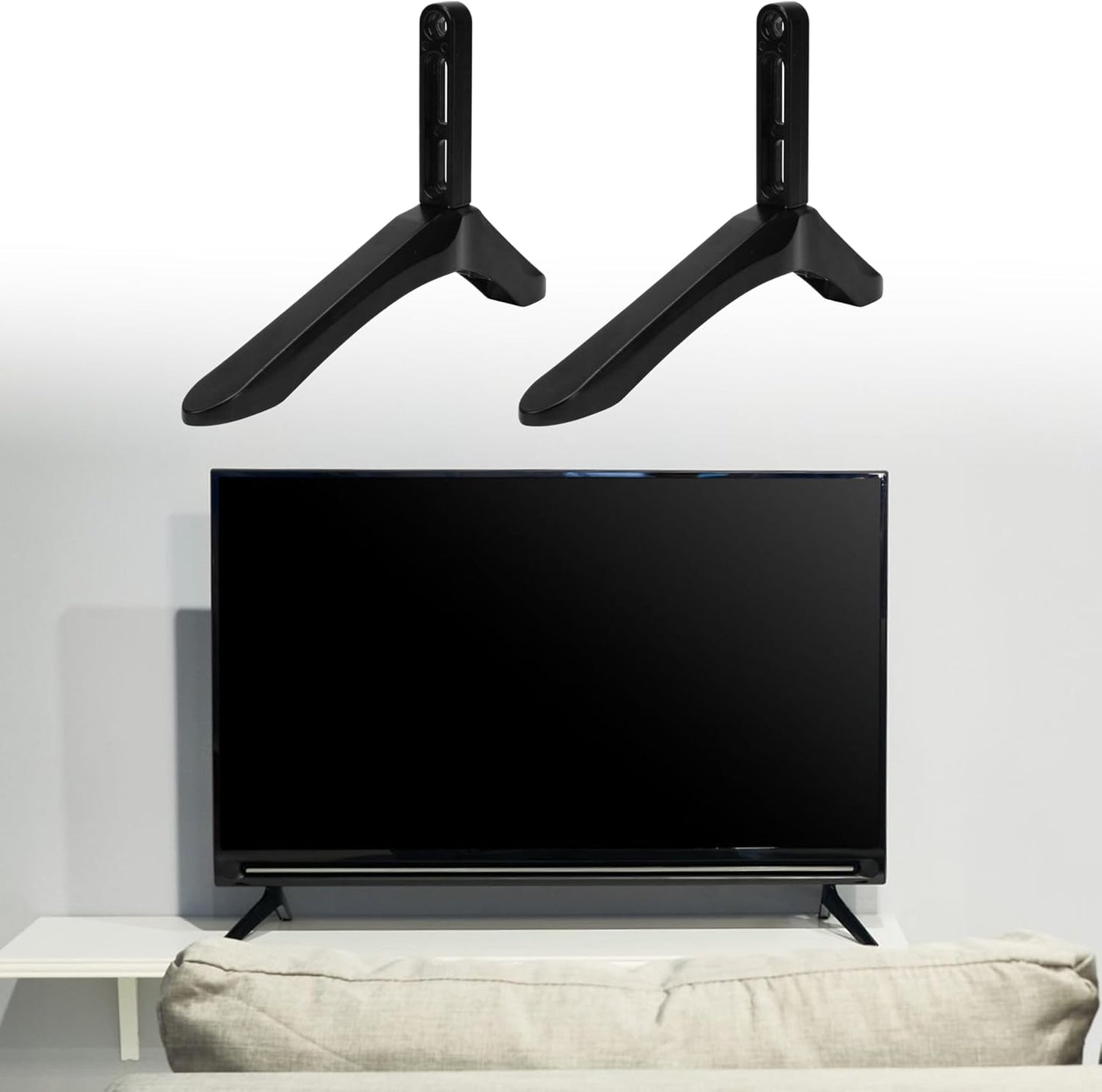Marsrut 32 65 Inches Universal TV Stand Base Fit for to LCD LED TVs, Small Table Top Pedestal Monitor Riser, Steel