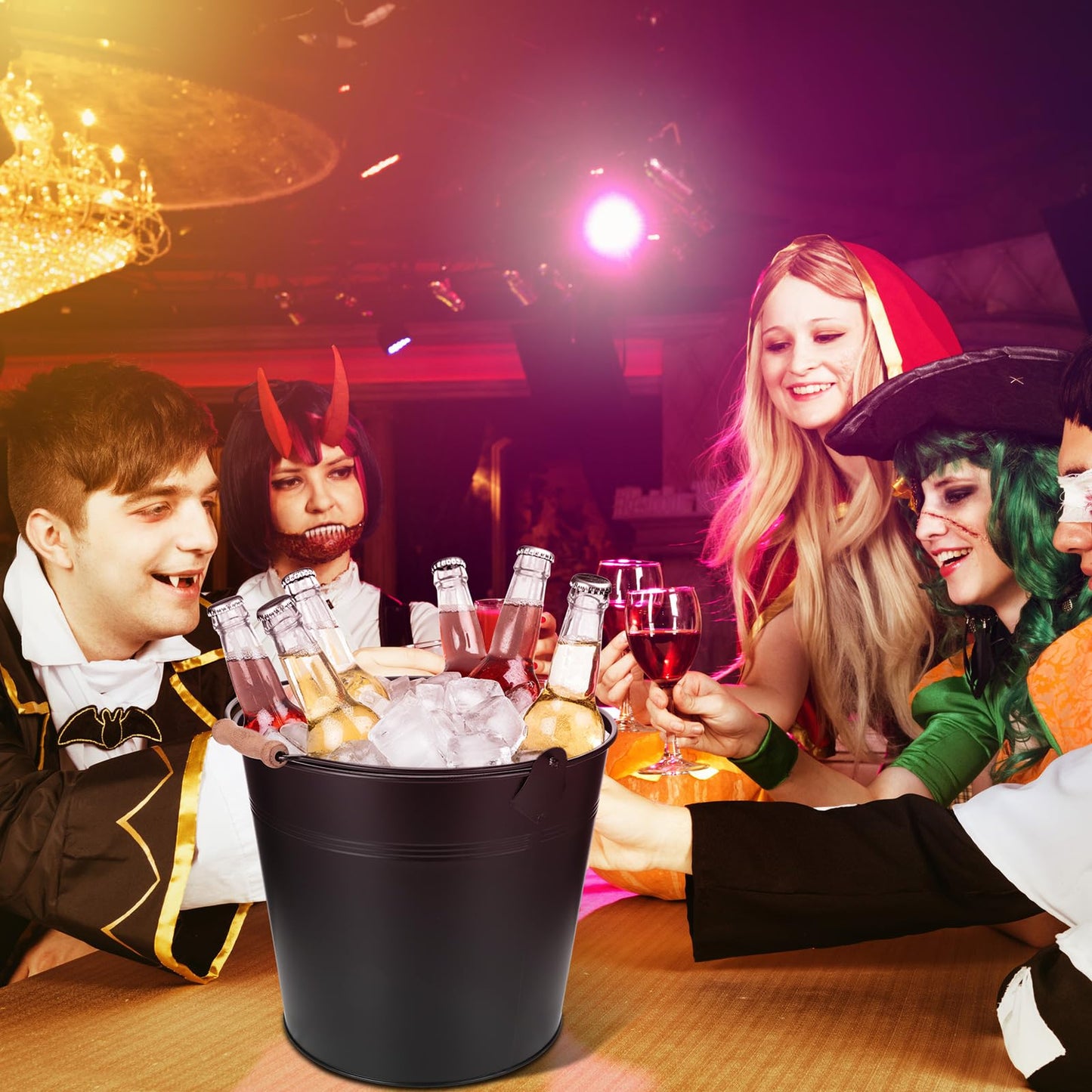 Didaey 24 Pcs Large Galvanized Metal Buckets with Handle 10 Inch Heavy Duty Stainless Steel Pails Round Pail for Party Wedding, Crafts, Utensils, Table Centerpieces (Black)