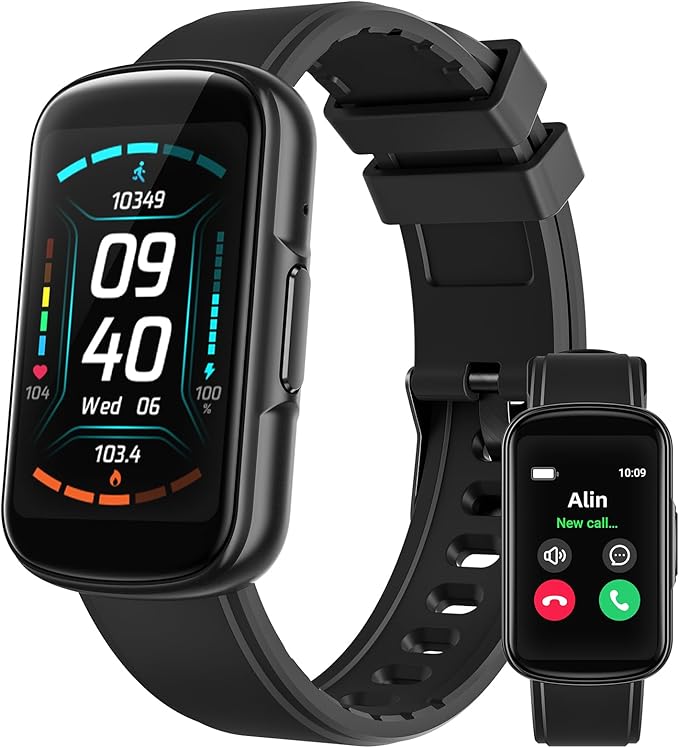 Parsonver Fitness Tracker with Step Counter/Calories/Stopwatch, Health Activity Tracker with Heart Rate Sleep Monitor, IP68 Waterproof Smart Watch 110+ Sport Modes Pedometer Watch for Women Men, Black