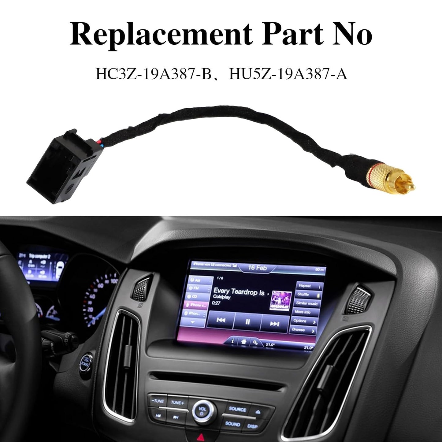 KPALAG 4 Inch 8 Inch Sync2 Sync3,Replace#:HC3Z-19A387-B, HU5Z-19A387-A Backup Camera Harness Adapter Replacement to PNP