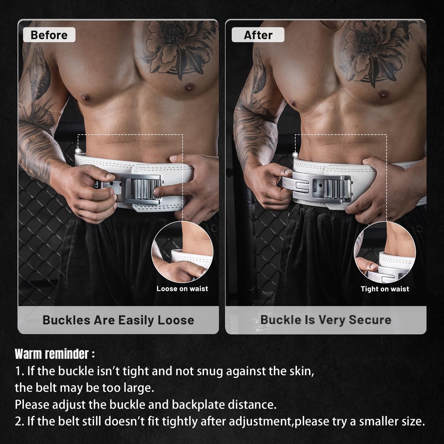 Lever Lifting Belt for Man and Women, Weightlifting with Adjustable Heavy Duty Buckle, Professional Weight Lifting Belt White/Silver