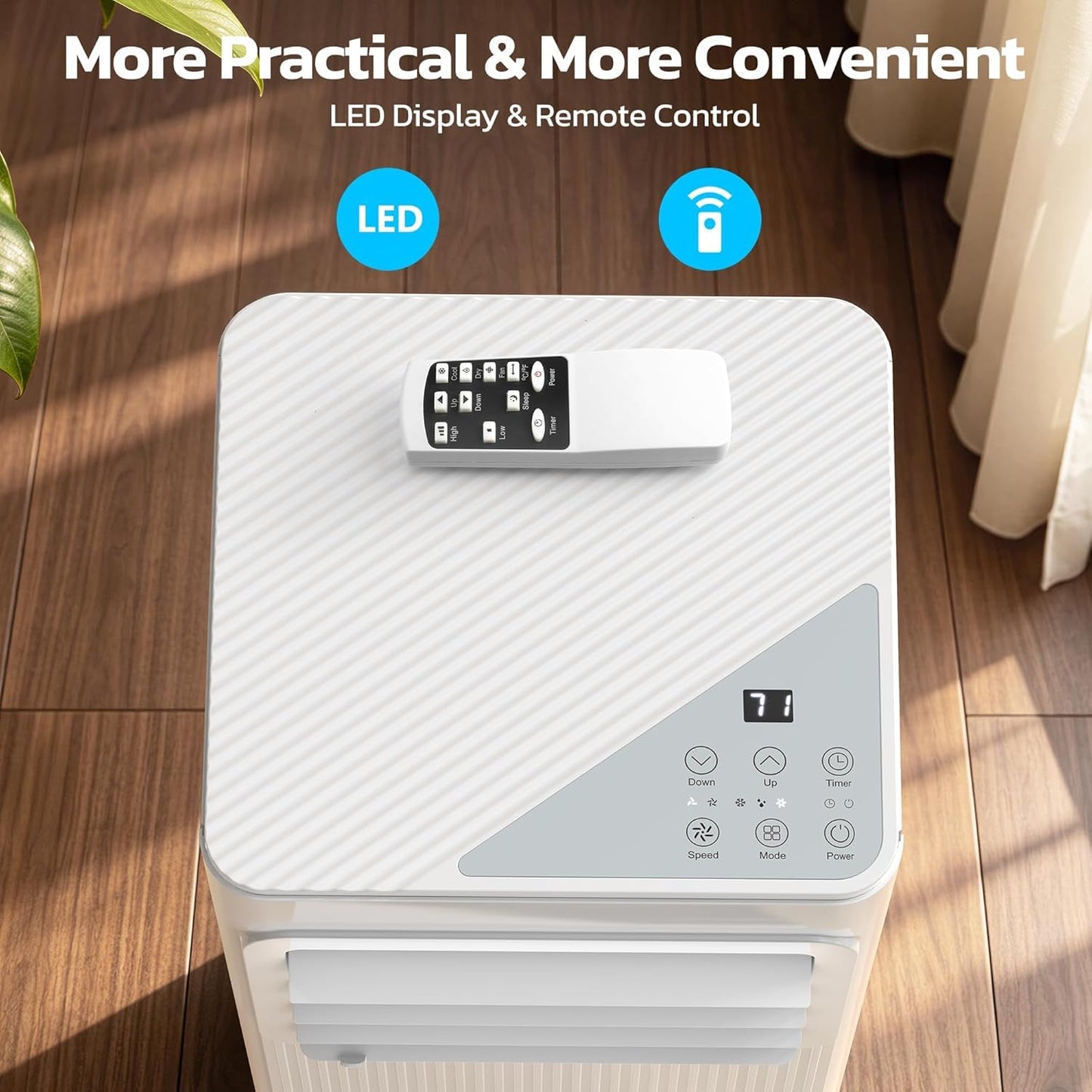 10000 BTU Portable Air Conditioners for Rooms up to 550 Sq Ft, 4 Modes Portable AC Unit with Remote Control & 24H Timer, Cool/Fan/Dry/Sleep, Installation Kits & Energy Saving for Bedroom, Apartments