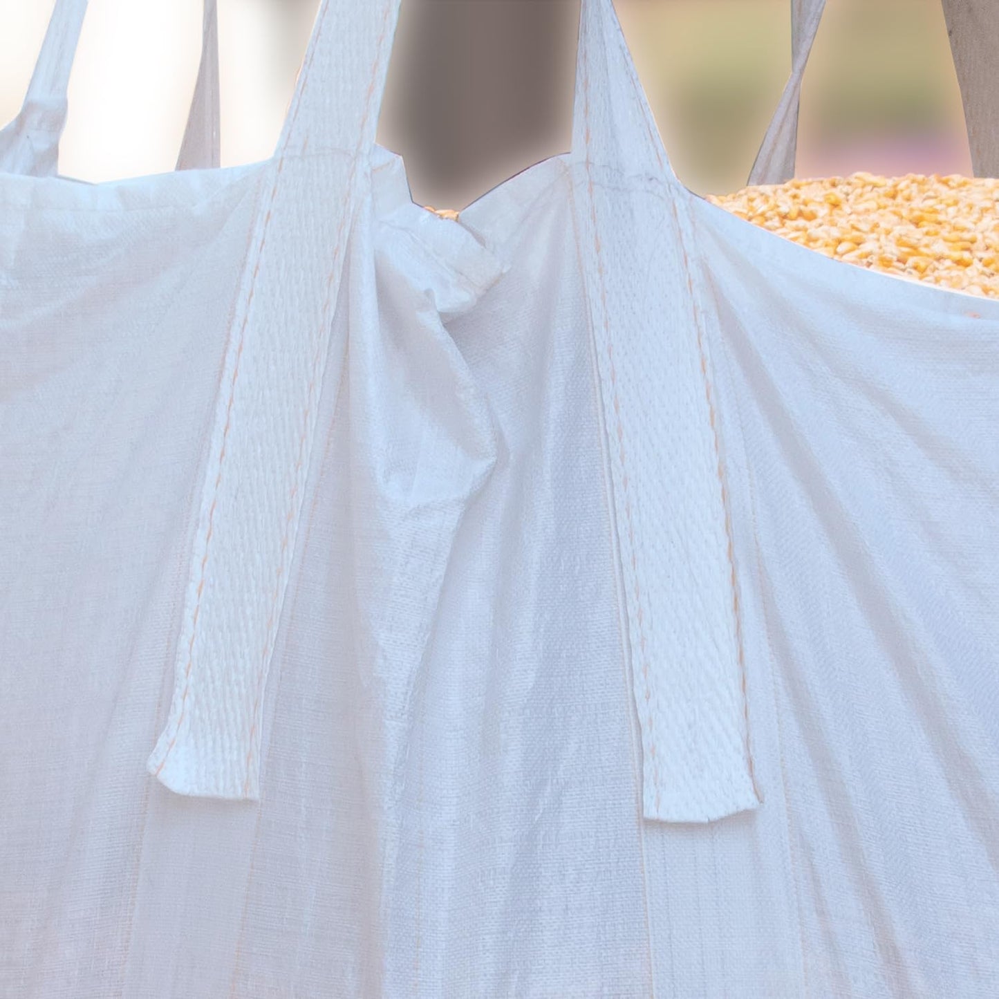 CFKJ 10 Pack FIBC Bulk Bag, 1 One Ton Bag, 35" L x 35" W x 43" H, 2200lbs SWL, Duffle Top Flat Bottom Four Loop FIBC Big