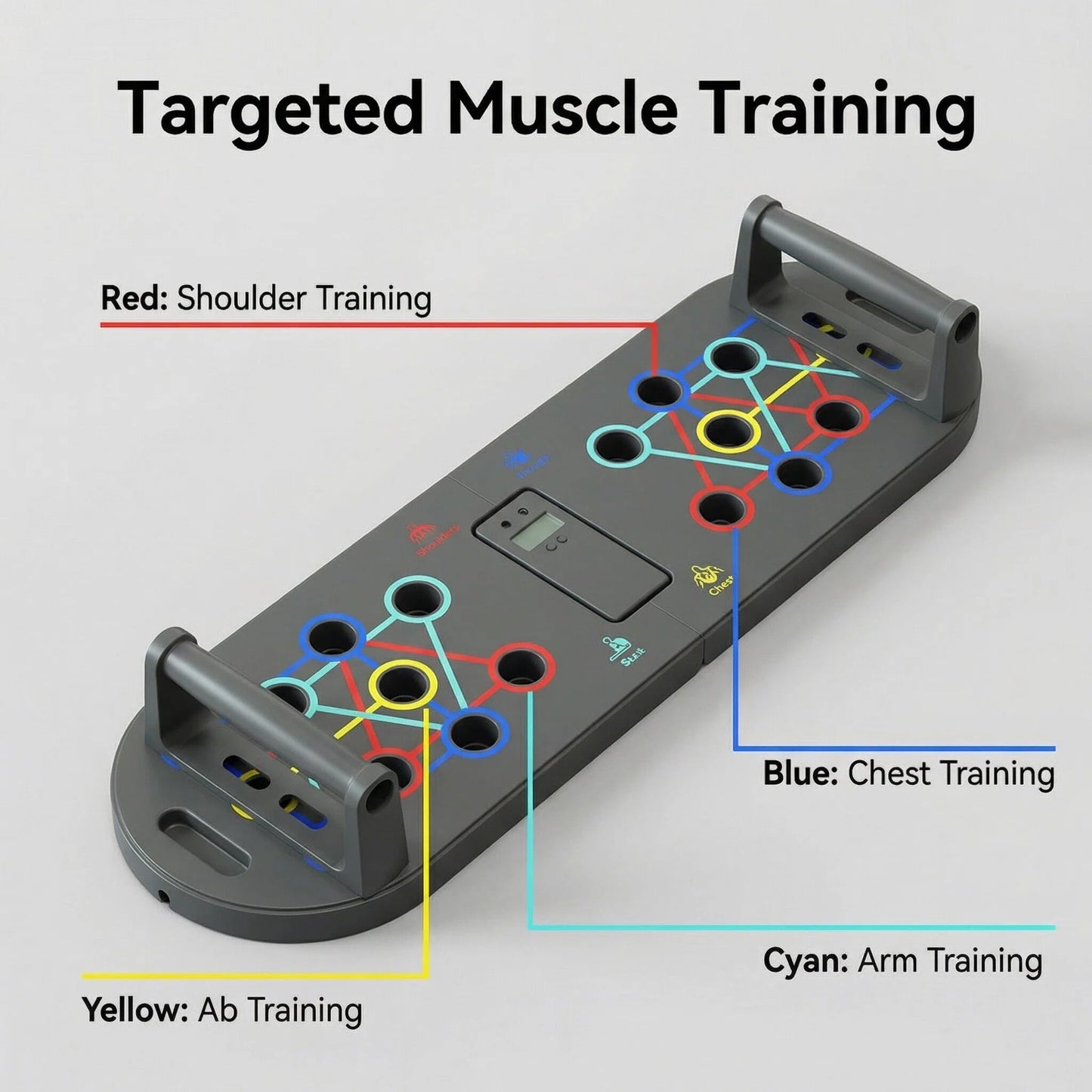 BESUNTEK Foldable Push Up Board, Portable Multi-Function Fitness Exercise Board for Home Total Body Workout (Upgraded Model)
