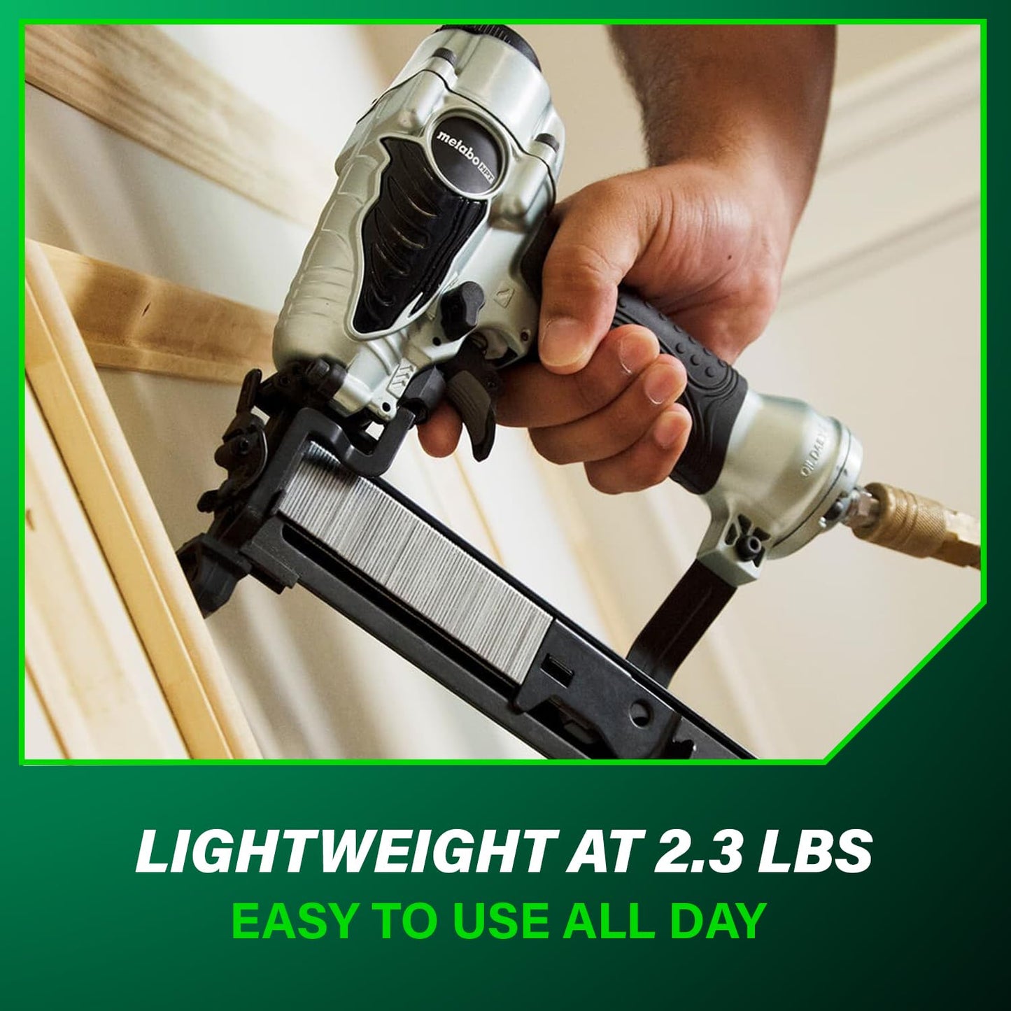 Metabo HPT Narrow Crown Stapler, Pro-Preferred Pneumatic Power Nailers, Finish Stapler for Furniture & Cabinetry, Lightweight Trim Tool, Ergonomic Design, 18 Gauge, 1/2″ to 1-1/2″ Staples, N3804AB3