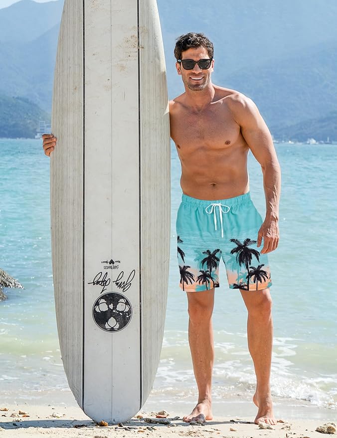 Goodstoworld Mens Swim Trunks with Compression Liner 9'' Inseam Quick Dry Swimsuit Shorts M-3XL