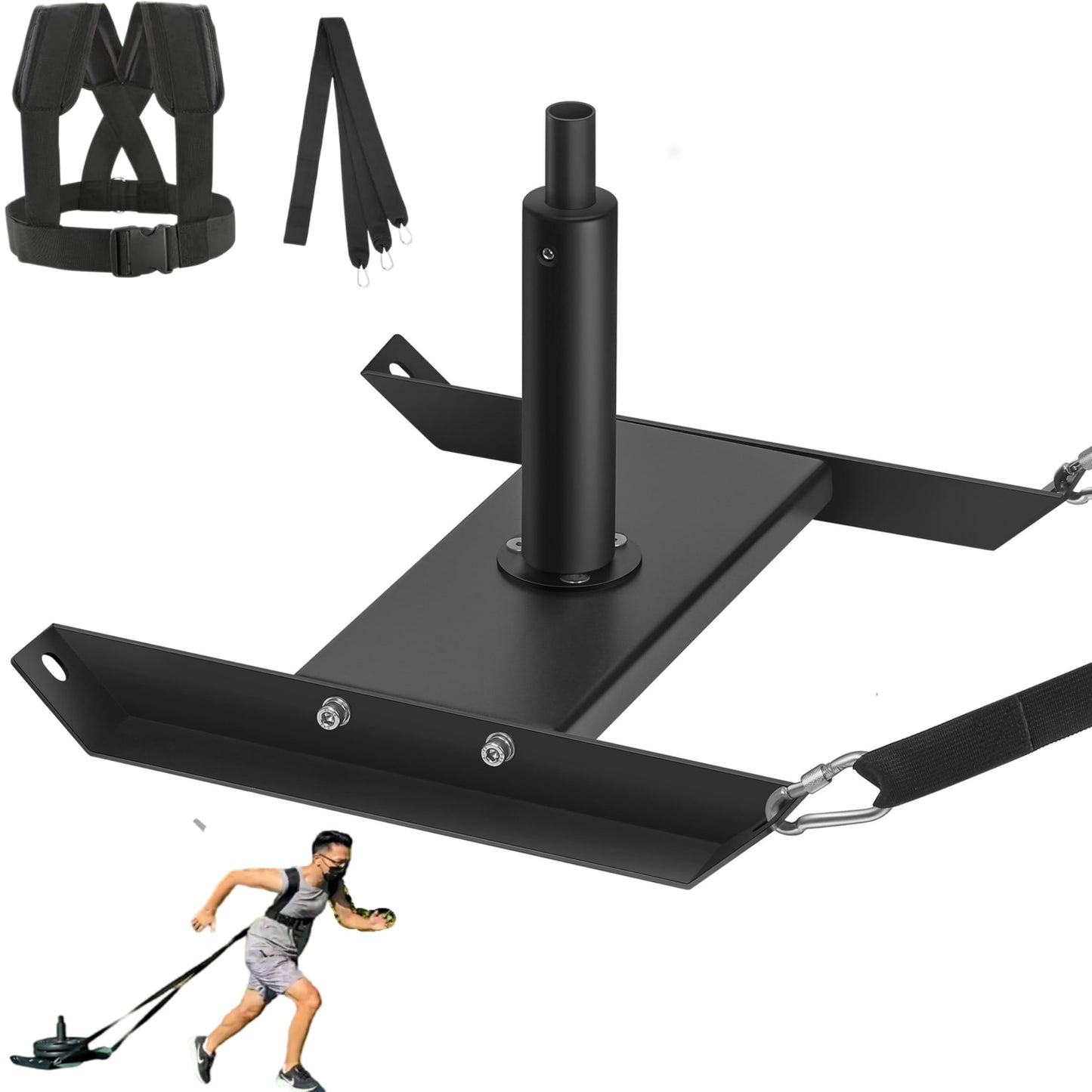 Heavy-Duty Angled Steel Weight Training Sled - Durable Workout Sled for Fitness, Athletic Strength Training & Football Speed Drills