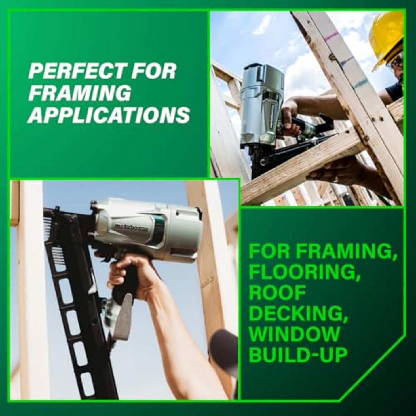 Metabo HPT Framing Nailer, Pro-Preferred Pneumatic Power Nailer & Framing Tool For Flooring, Roof Decking & More, Rapid Response Cylinder Valve, 21° 2" to 3-1/4" Plastic Collated Nails, NR83A5(S)