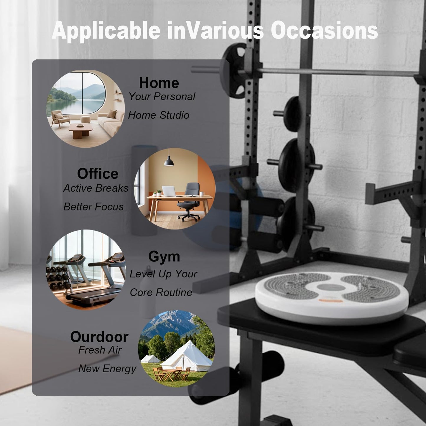 KYTO Waist Twister Disc - Core Ab Workout Board for Waist Sculpting & Slimming, Foot Massage Twist Board, Portable Home Office Fitness Equipment for Muffin Top & Body Shaping