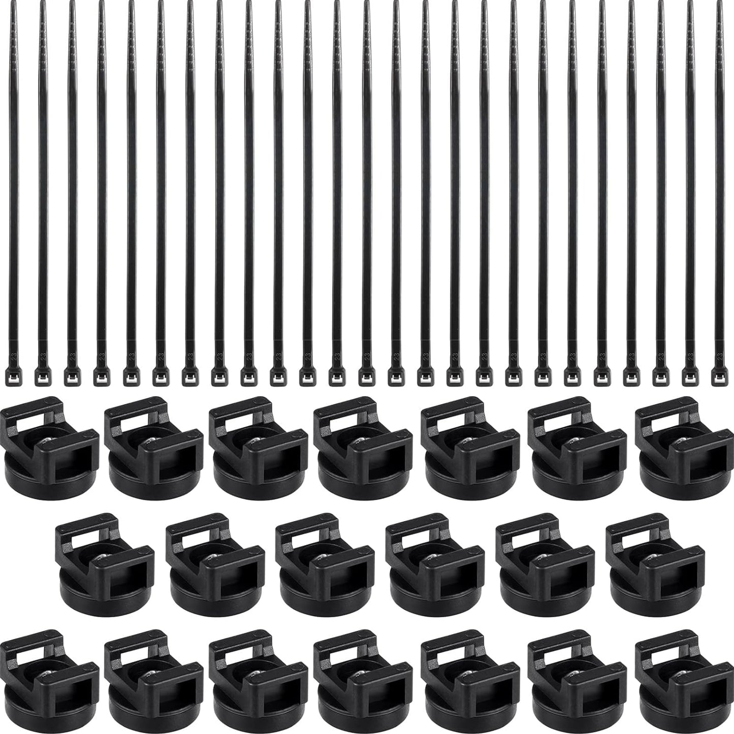 120 (22 mm) Yookeer Pieces Magnetic Zip Tie Mount Multipurpose Cable Holder Magnets Magnetic Wire Management Bases