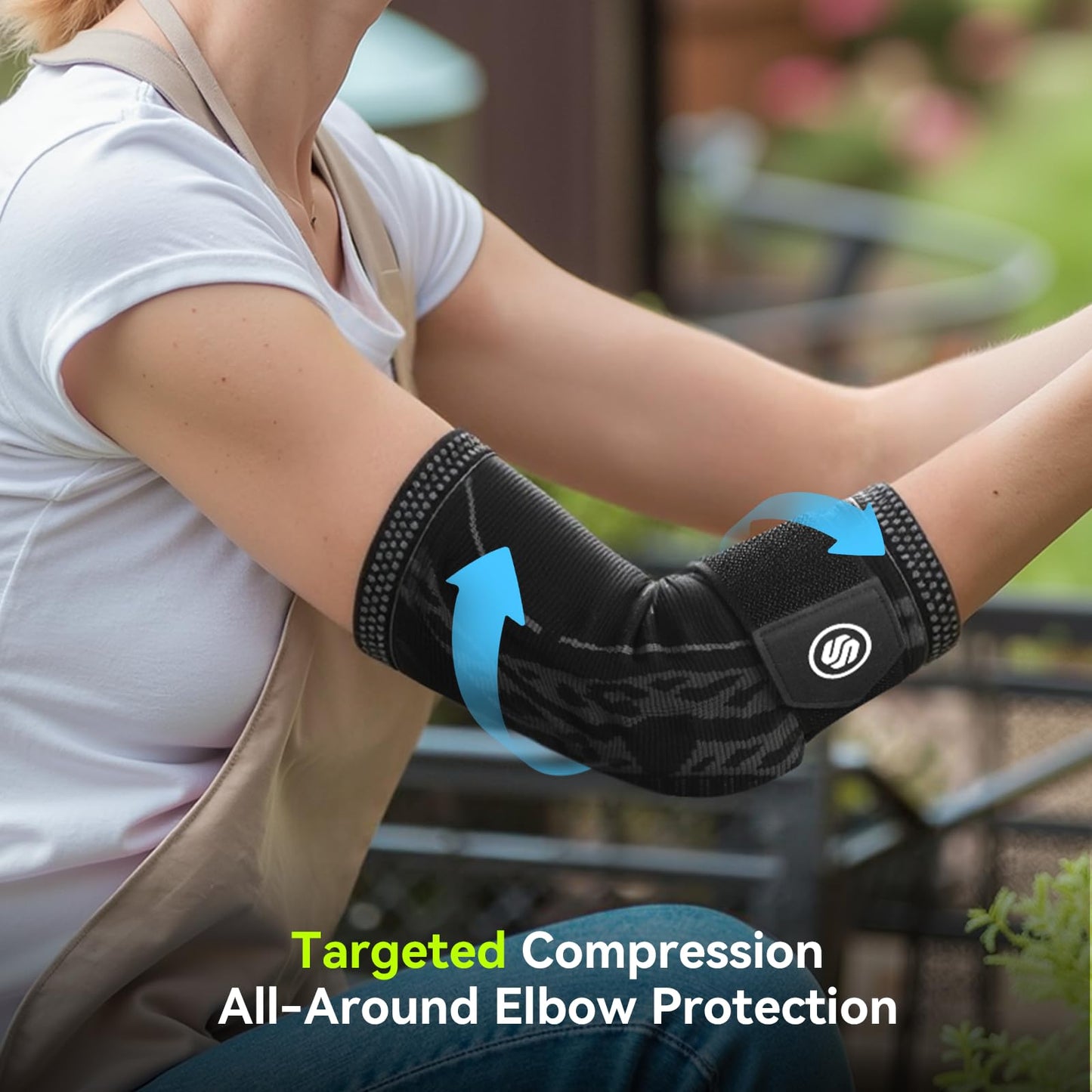 Elbow Compression Sleeve for Tendonitis , Bursitis Elbow Pad Brace – Elbow Brace with Side Springs & Foam Padding for Olecranon Joint Pain, Arthritis, Bursa Protection, Men & Women (Black, Large)