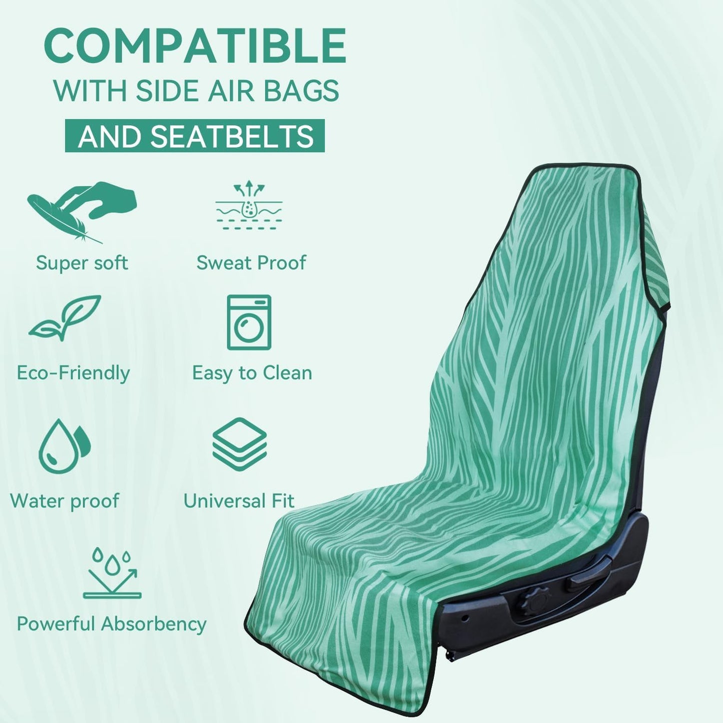 Holoholo Life Booty Barrier 4.0 Waterproof Car Seat Cover for Sweat – Post-Workout Seat Protector for Runners, Gym, Beach & Sports – Washable, Eco-Friendly (Recycled Fabric)