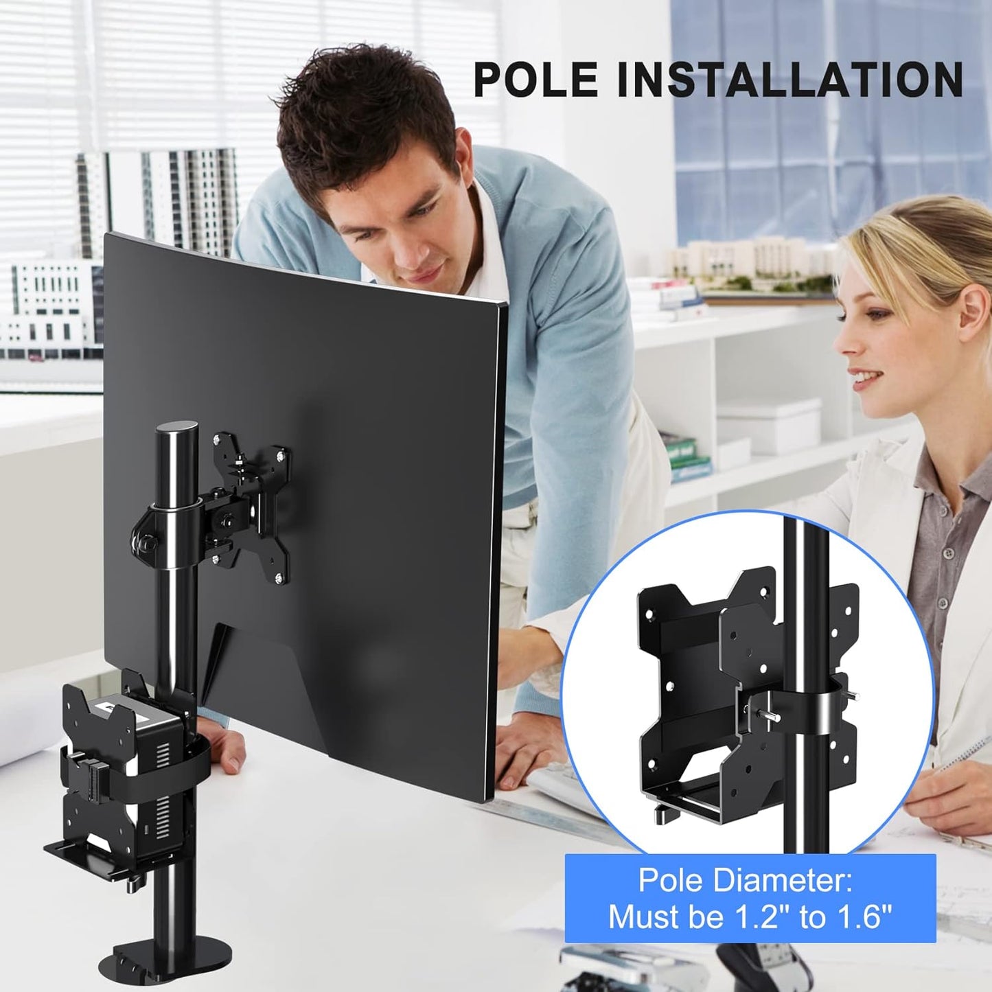 ZJJ002 suptek Thin Client Mount Bracket Adjustable Mini PC Mount Bracket,CPU VESA Under Desk and Monitor Arm Computer