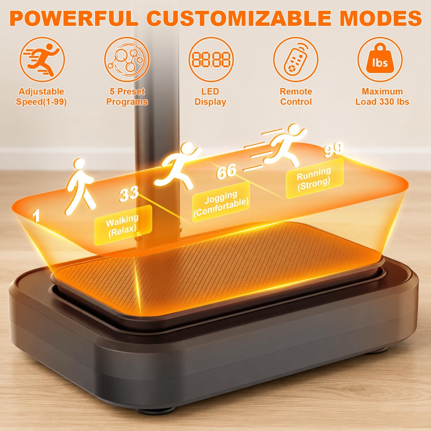 Streamnova Vibration Plate Exercise Machine for Lymphatic Drainage, Full Body Shake Platform Board for Home Fitness, Fat Burning, 5 Program Modes and 99 Speed Levels (Black)