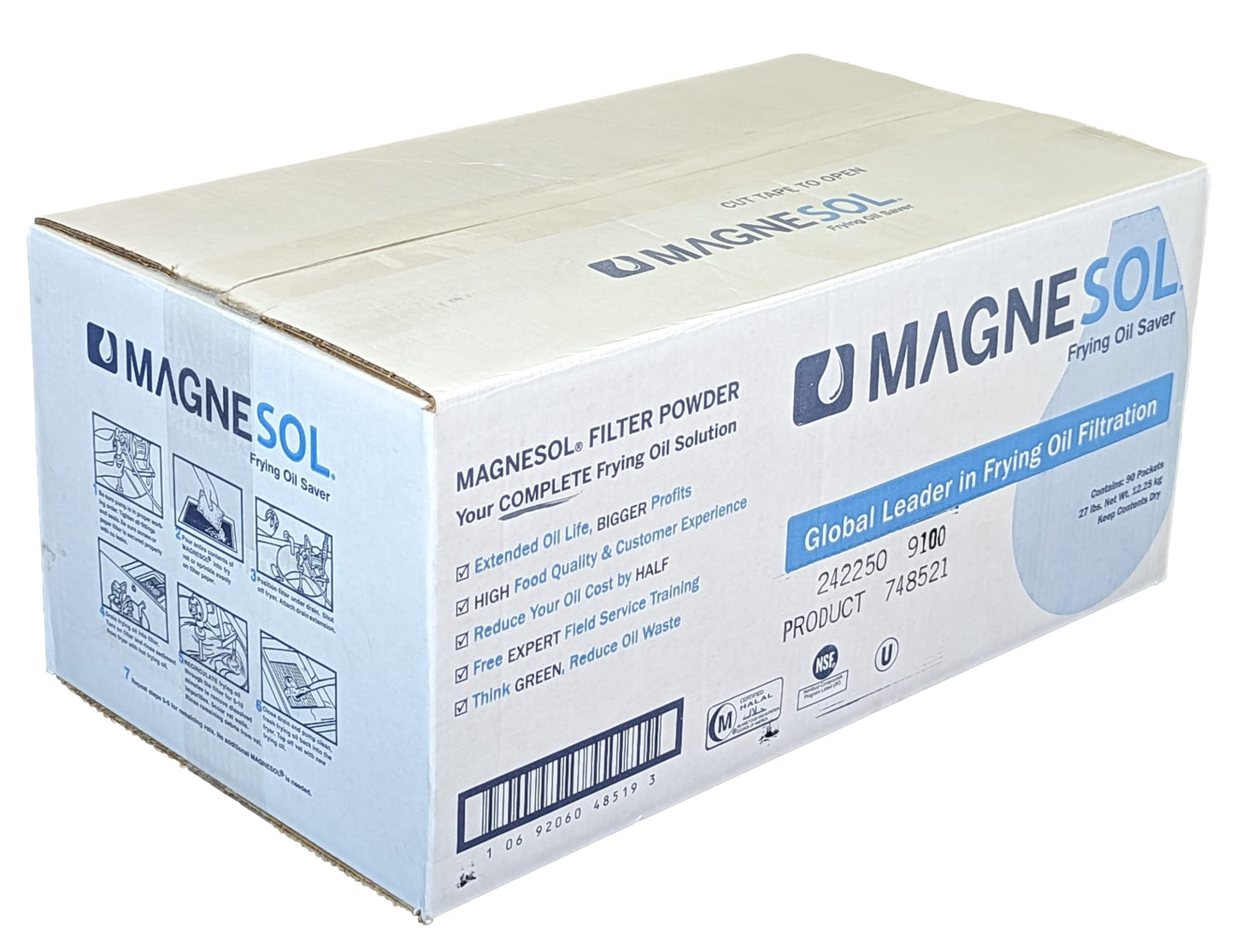 Magnesol Deep Fryer Oil Filter Powder (90x 4.8oz Sachets) - Cooking Oil Filter Powder - Allows Reuse, Extends Life by 3x - Removes Impurities, Improves Flavor by FryOilSaver Co.
