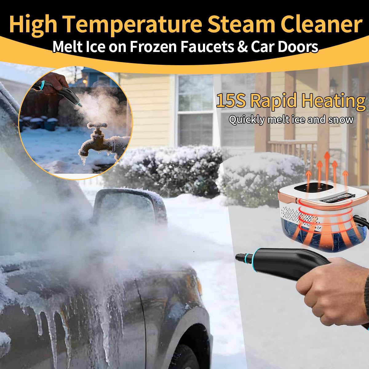 Steam Cleaner, 6 Steam Levels, 42oz Tank & 11 Pieces Accessories, 1500W High-Temperature Steam Cleaner for Home, Steamer for cleaning Car, Tile, Floor